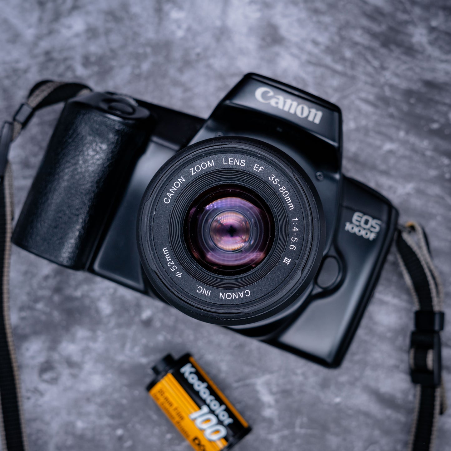 Film Camera Kit | Canon EOS 1000F + 35-80mm Lens, Roll Of Expired Film, Strap