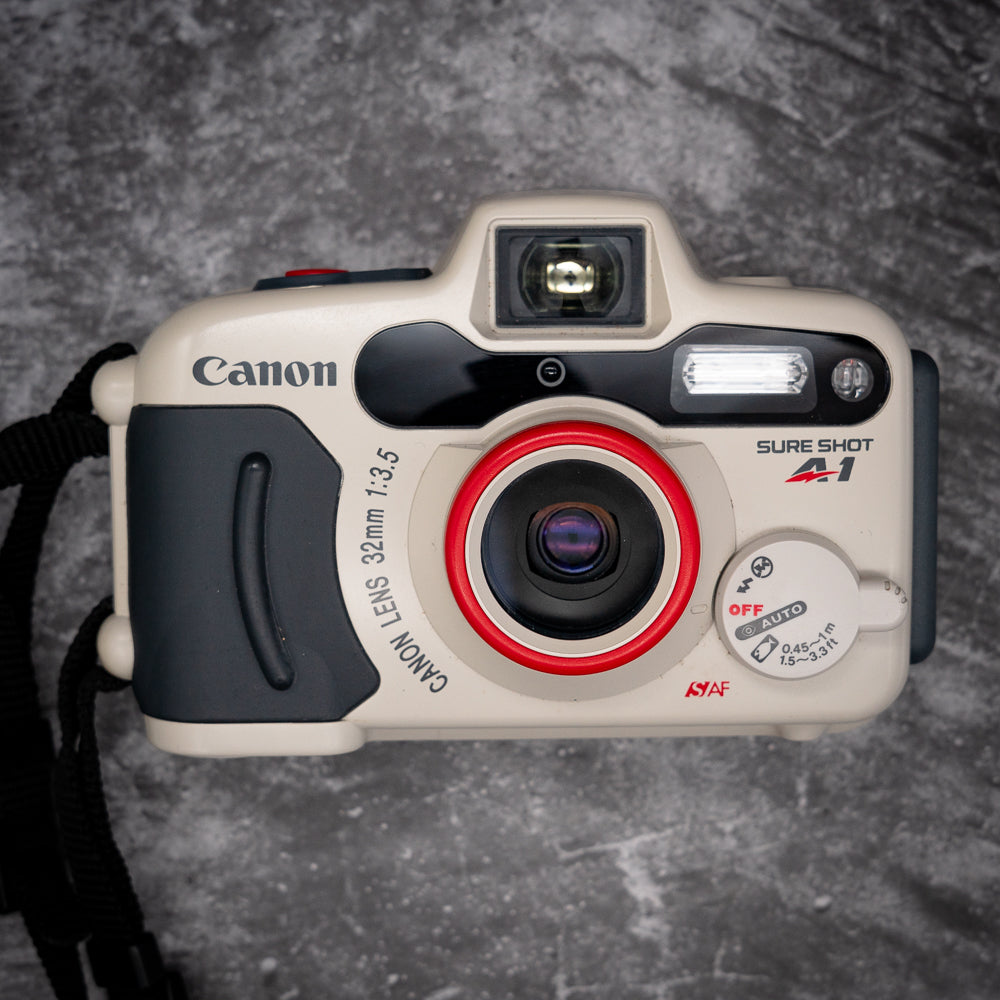 35mm Point & Shoot Film Camera Kit | Canon Sure Shot A1 + Carry Case, Roll Of Expired Film