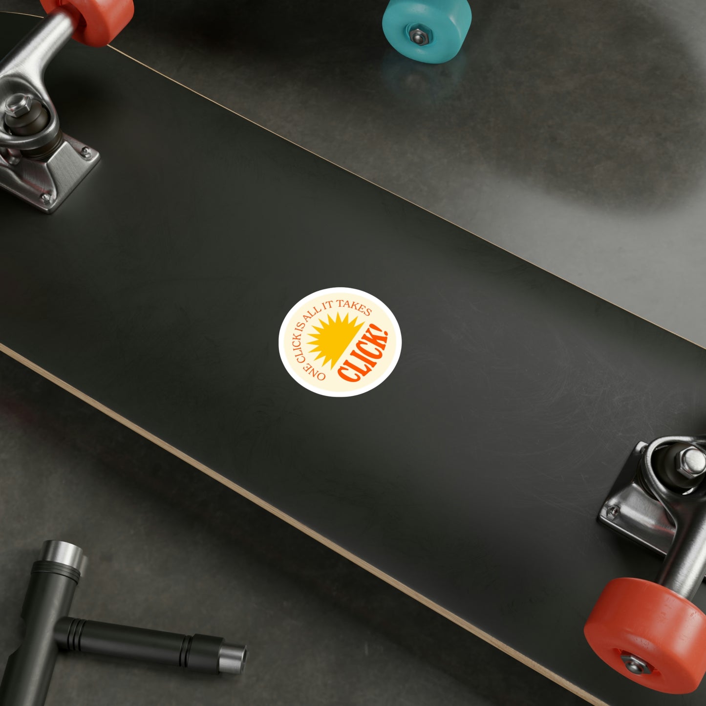 Film Photography Vinyl Sticker - 'One Click Is All It Takes' - White