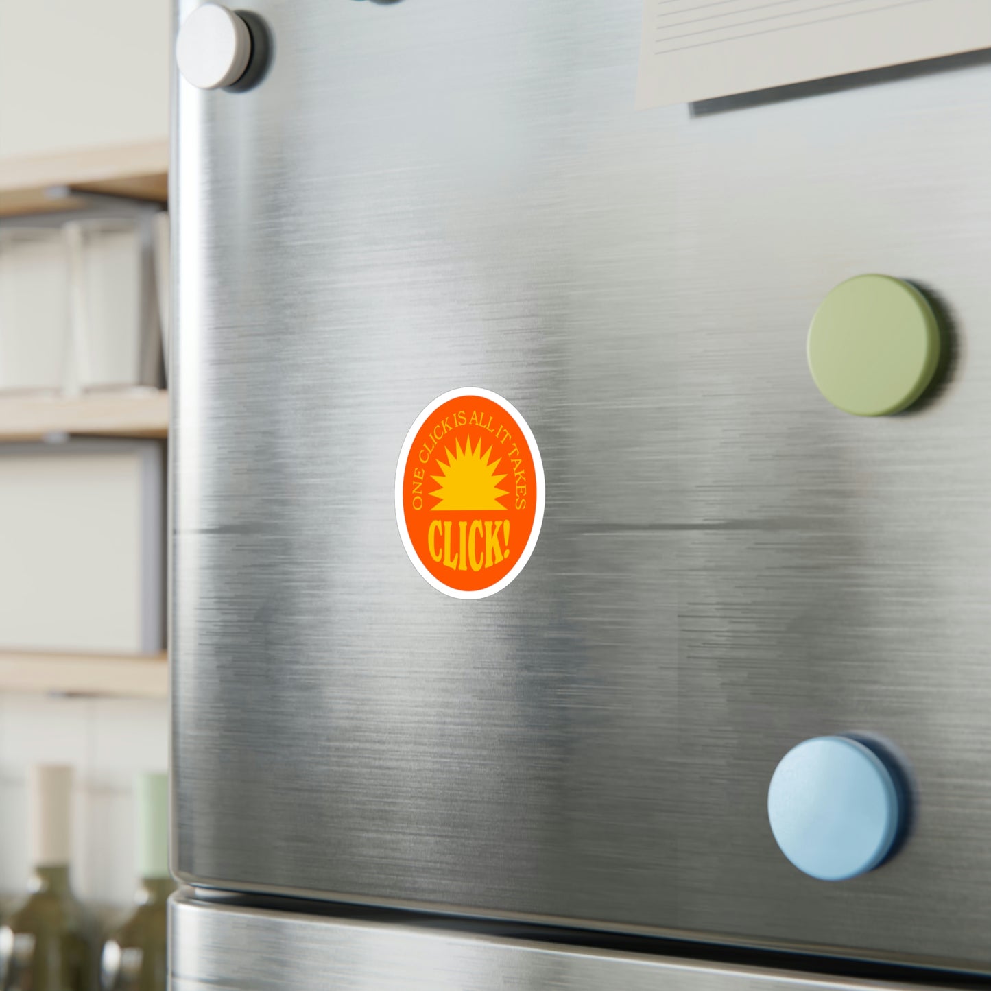 Film Photography Vinyl Sticker - 'One Click Is All It Takes' - Orange