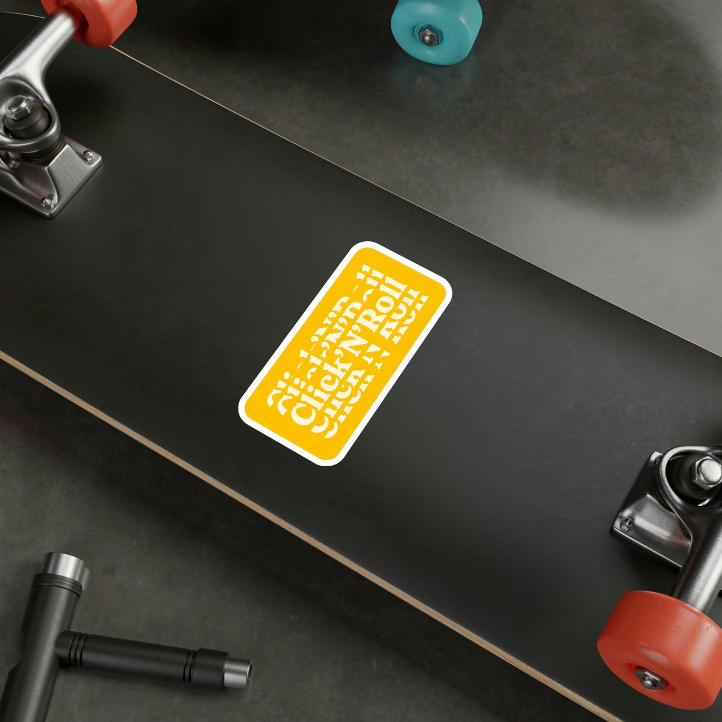Film Photography Vinyl Sticker - 'Click 'N' Roll' - Yellow