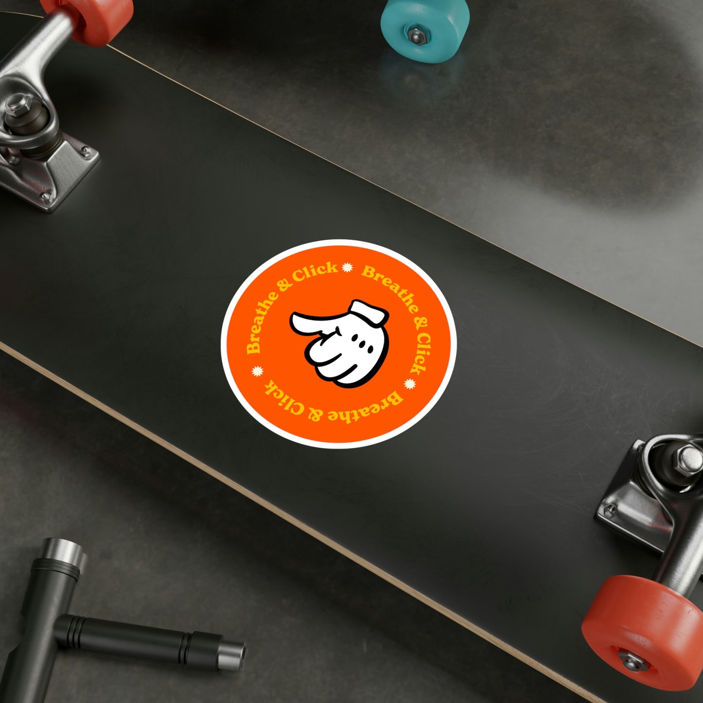 Film Photography Vinyl Sticker - 'Breathe & Click' - Orange