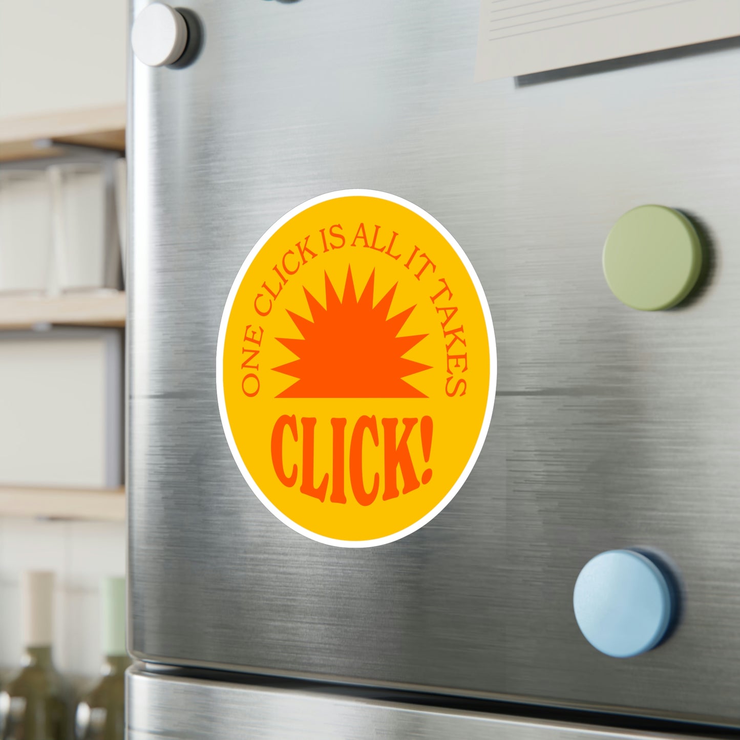 Film Photography Vinyl Sticker - 'One Click Is All It Takes' - Yellow