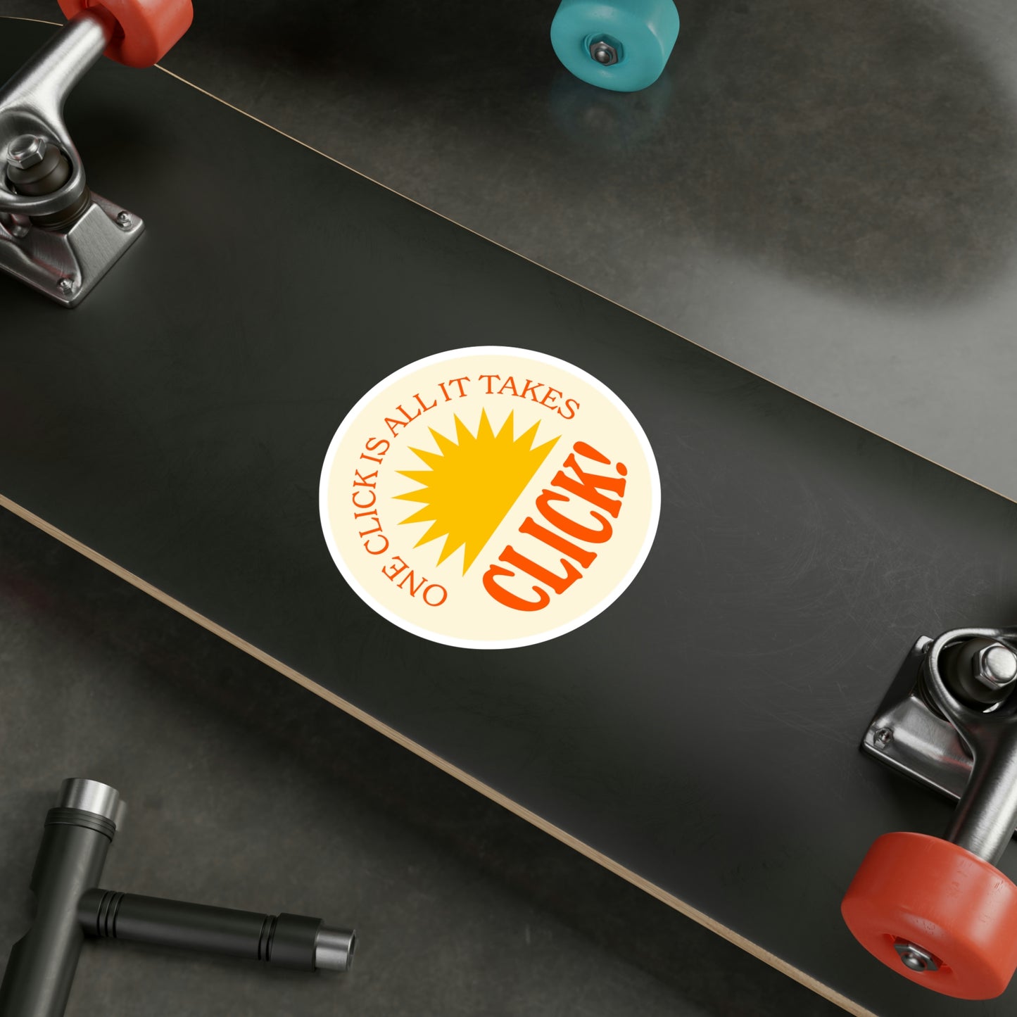 Film Photography Vinyl Sticker - 'One Click Is All It Takes' - White
