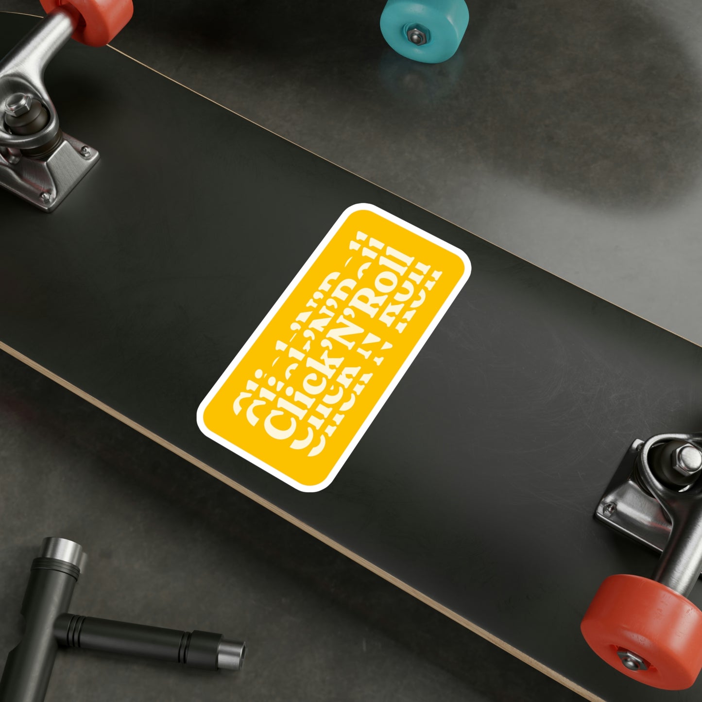 Film Photography Vinyl Sticker - 'Click 'N' Roll' - Yellow