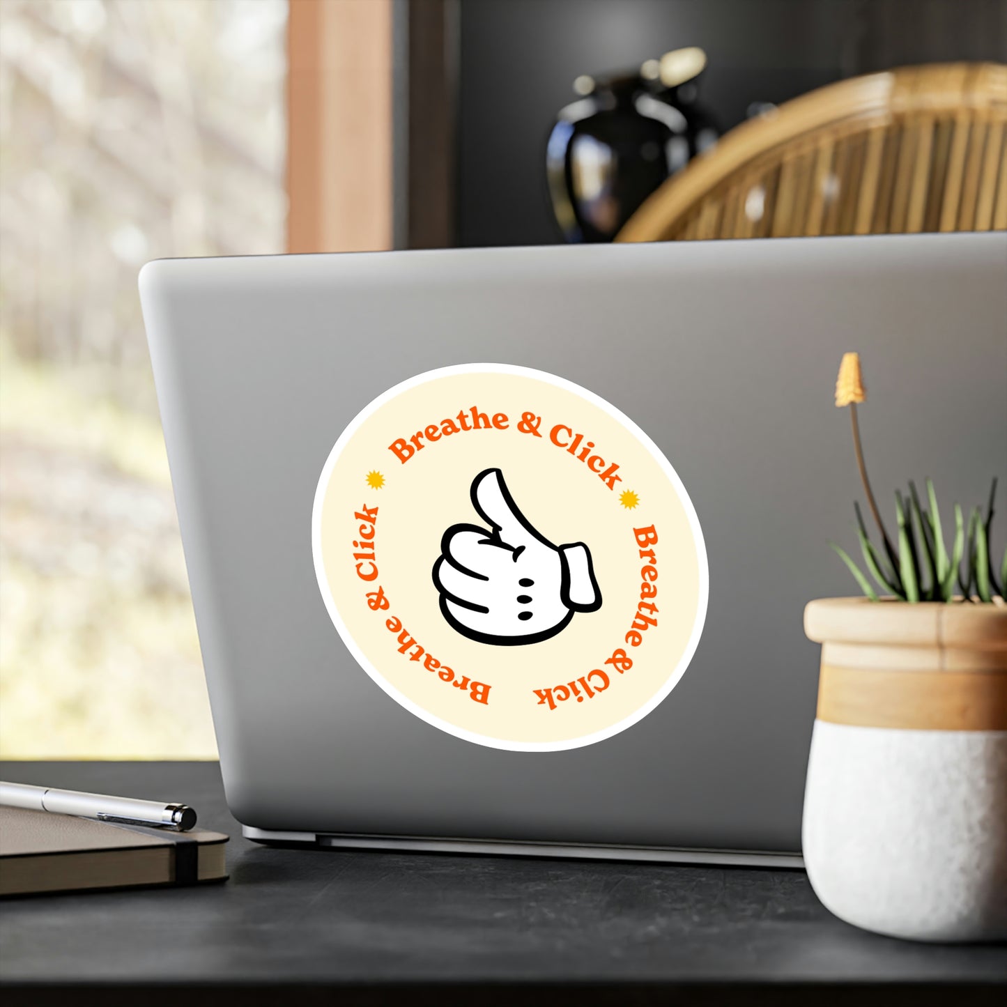 Film Photography Vinyl Sticker - 'Breathe & Click' - White