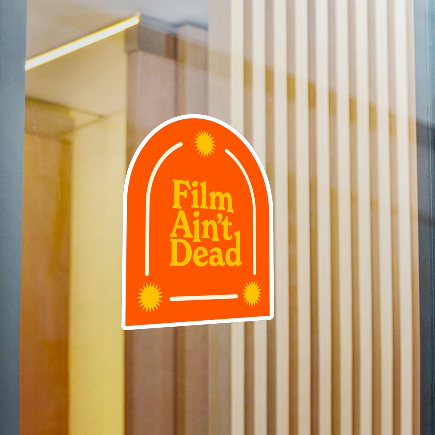 Film Photography Vinyl Sticker - 'Film Ain't Dead' - Orange
