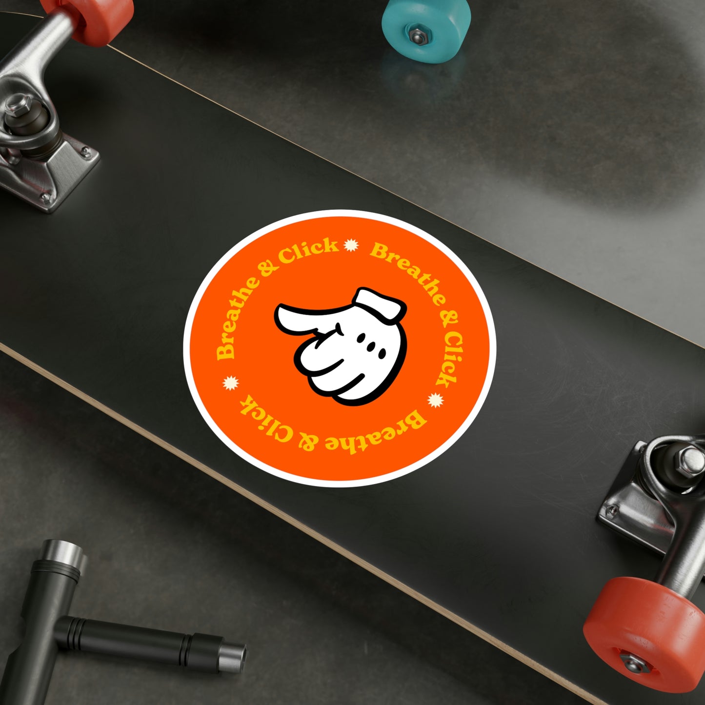 Film Photography Vinyl Sticker - 'Breathe & Click' - Orange