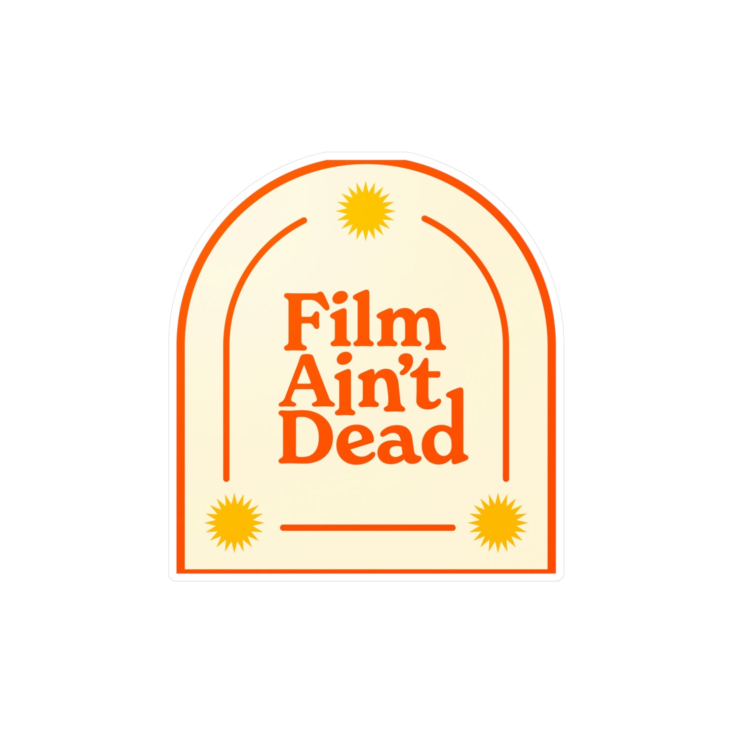 Film Photography Vinyl Sticker - 'Film Ain't Dead' - White