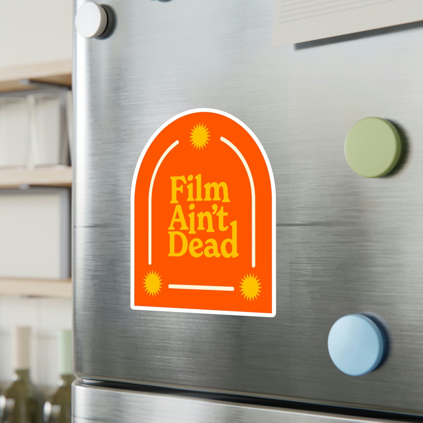 Film Photography Vinyl Sticker - 'Film Ain't Dead' - Orange