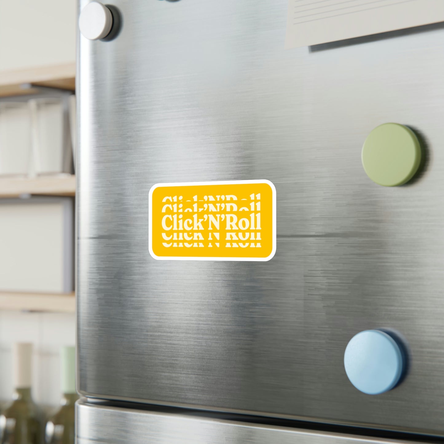 Film Photography Vinyl Sticker - 'Click 'N' Roll' - Yellow