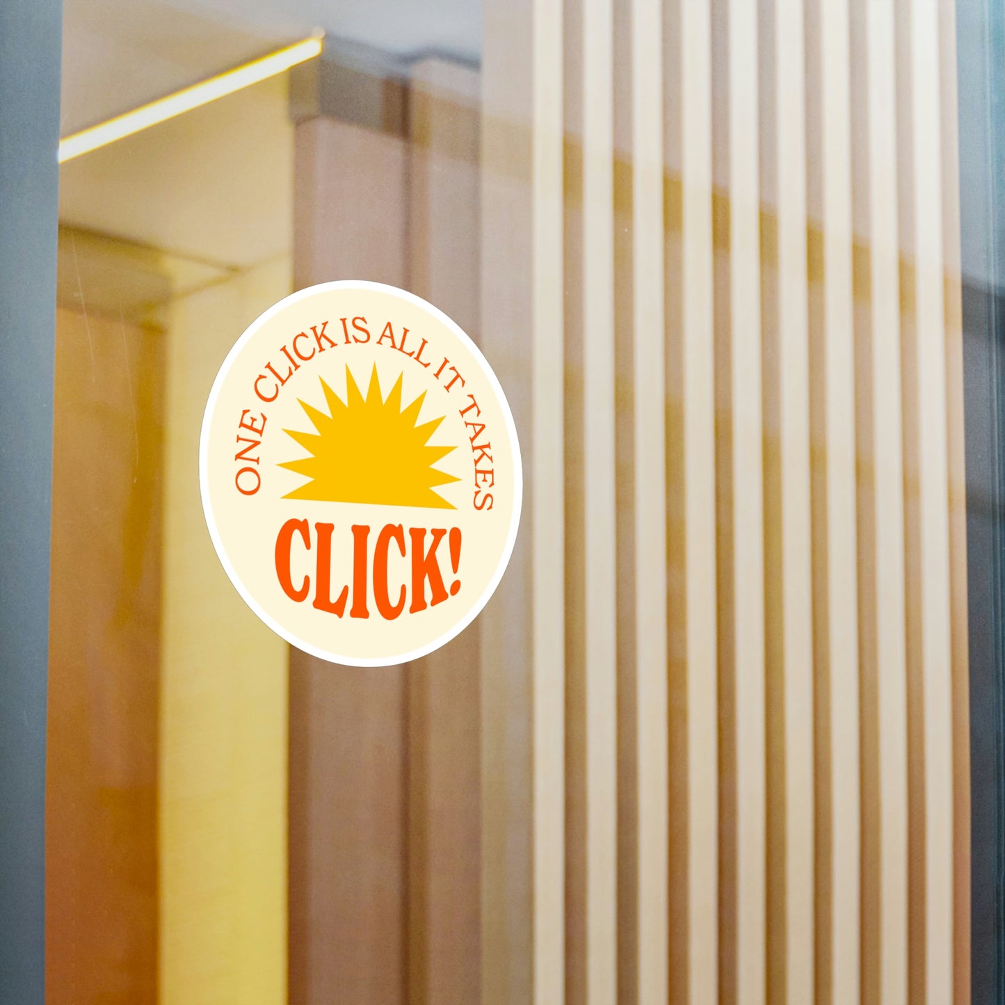 Film Photography Vinyl Sticker - 'One Click Is All It Takes' - White