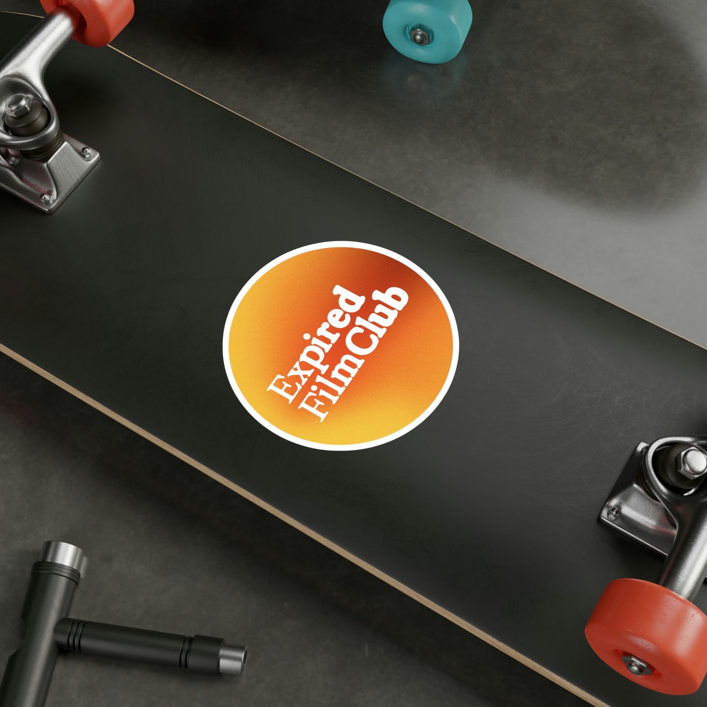 Film Photography Vinyl Sticker - Expired Film Club - Gradient White Logo