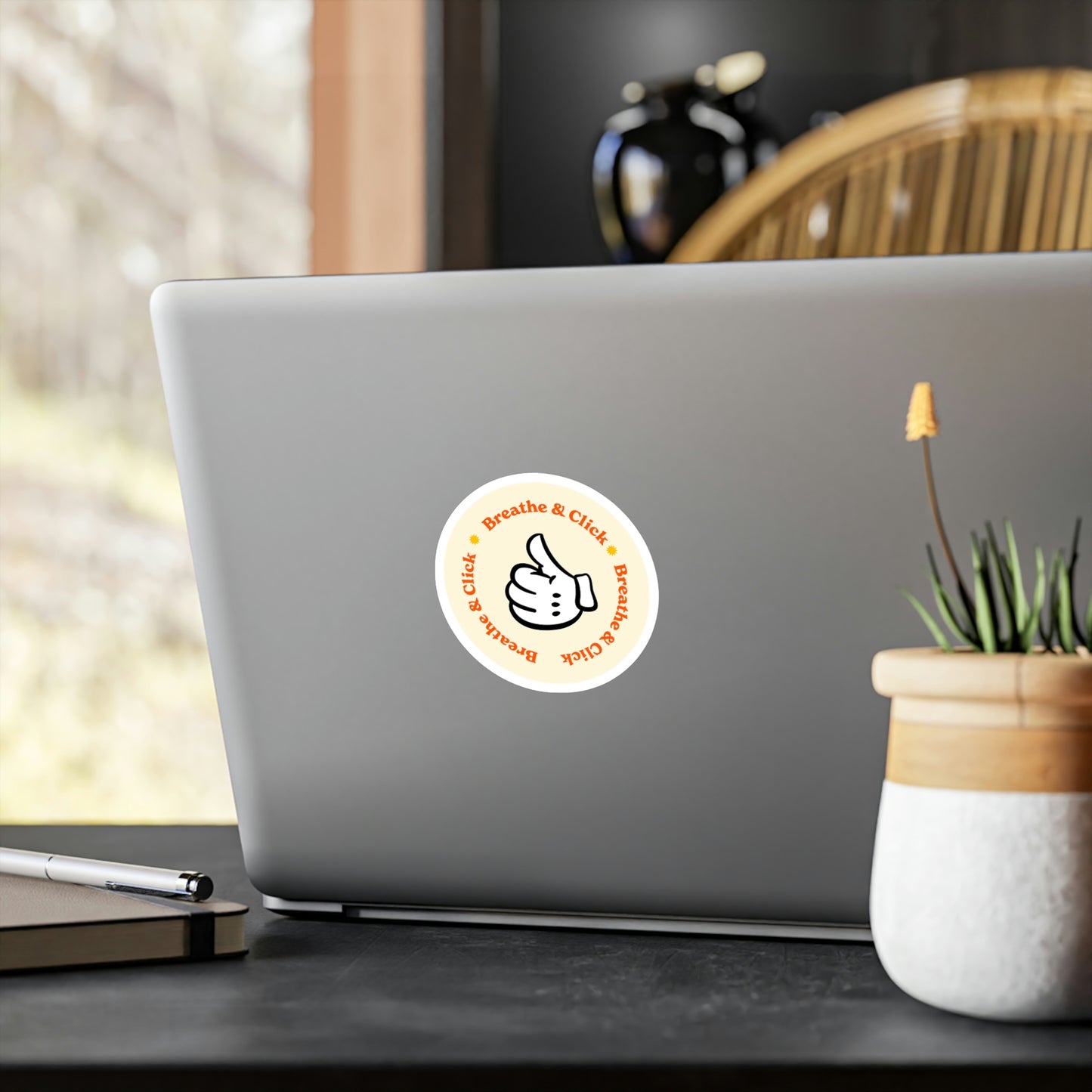 Film Photography Vinyl Sticker - 'Breathe & Click' - White