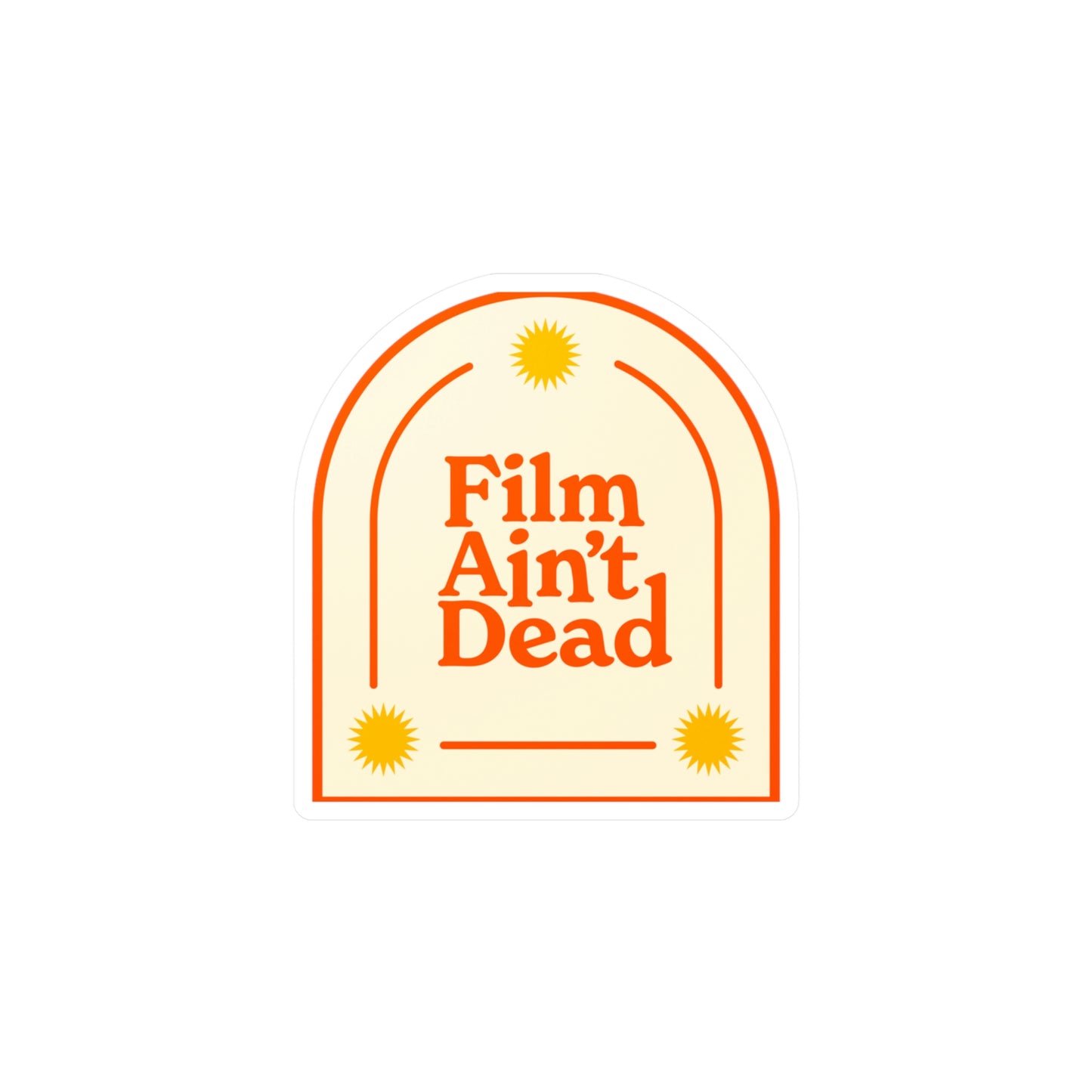 Film Photography Vinyl Sticker - 'Film Ain't Dead' - White