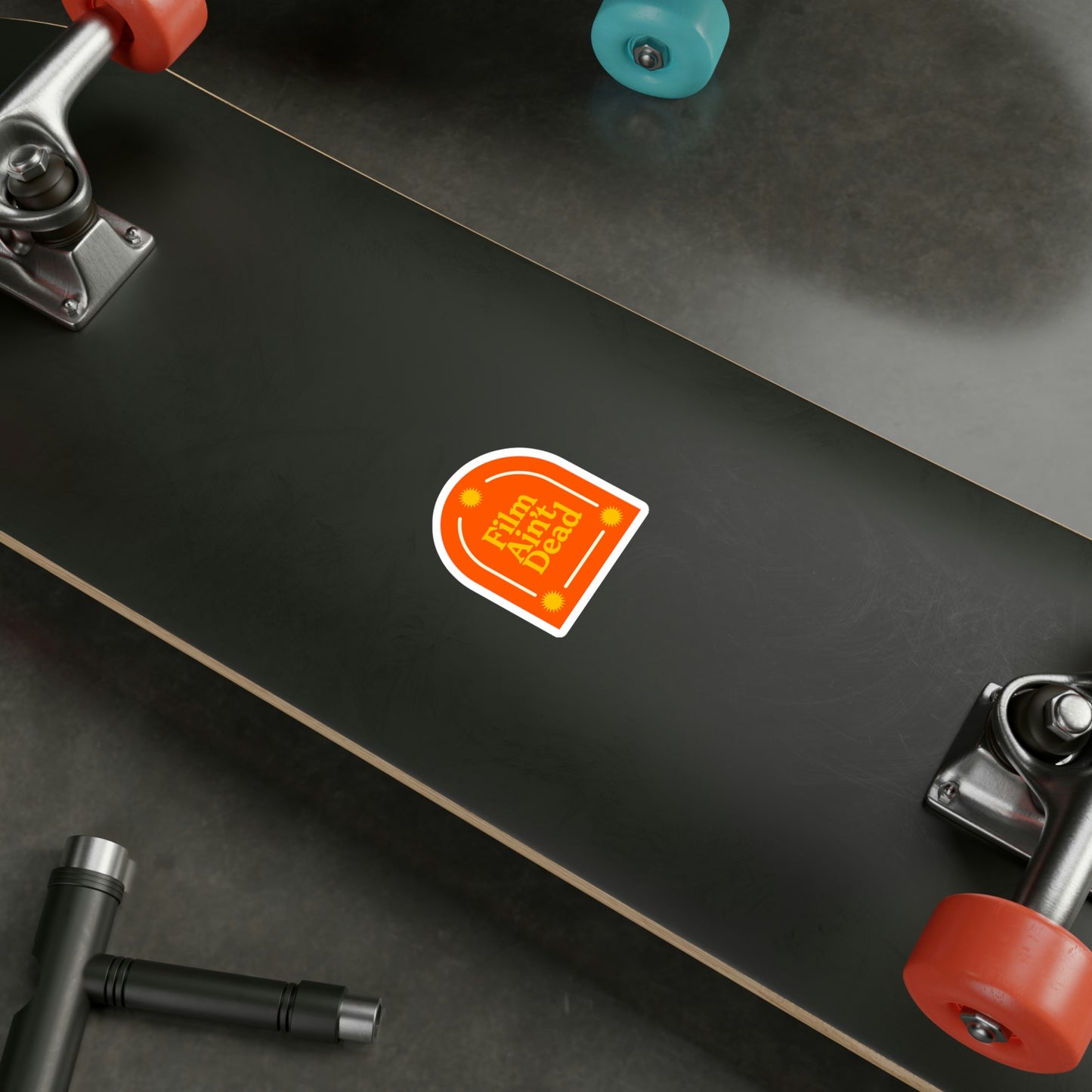 Film Photography Vinyl Sticker - 'Film Ain't Dead' - Orange