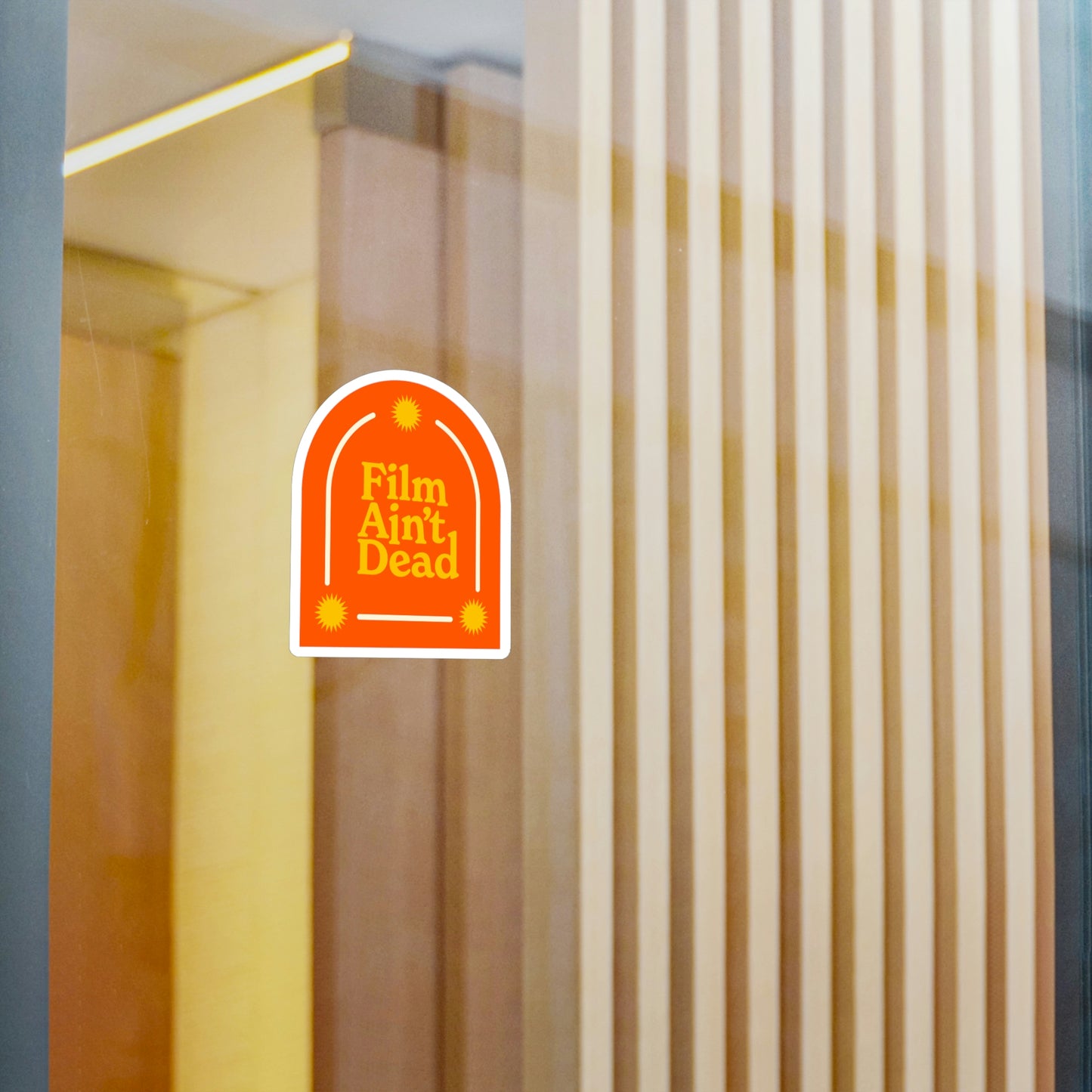 Film Photography Vinyl Sticker - 'Film Ain't Dead' - Orange