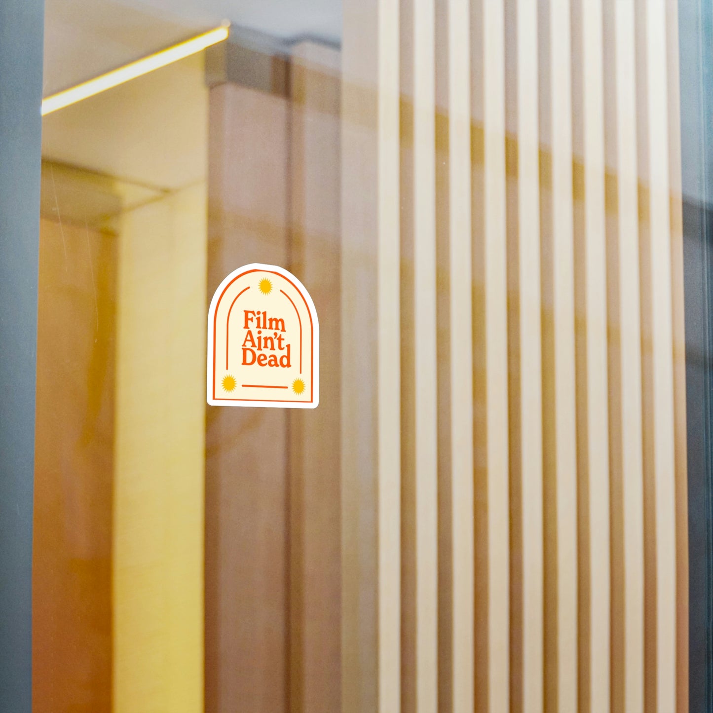 Film Photography Vinyl Sticker - 'Film Ain't Dead' - White