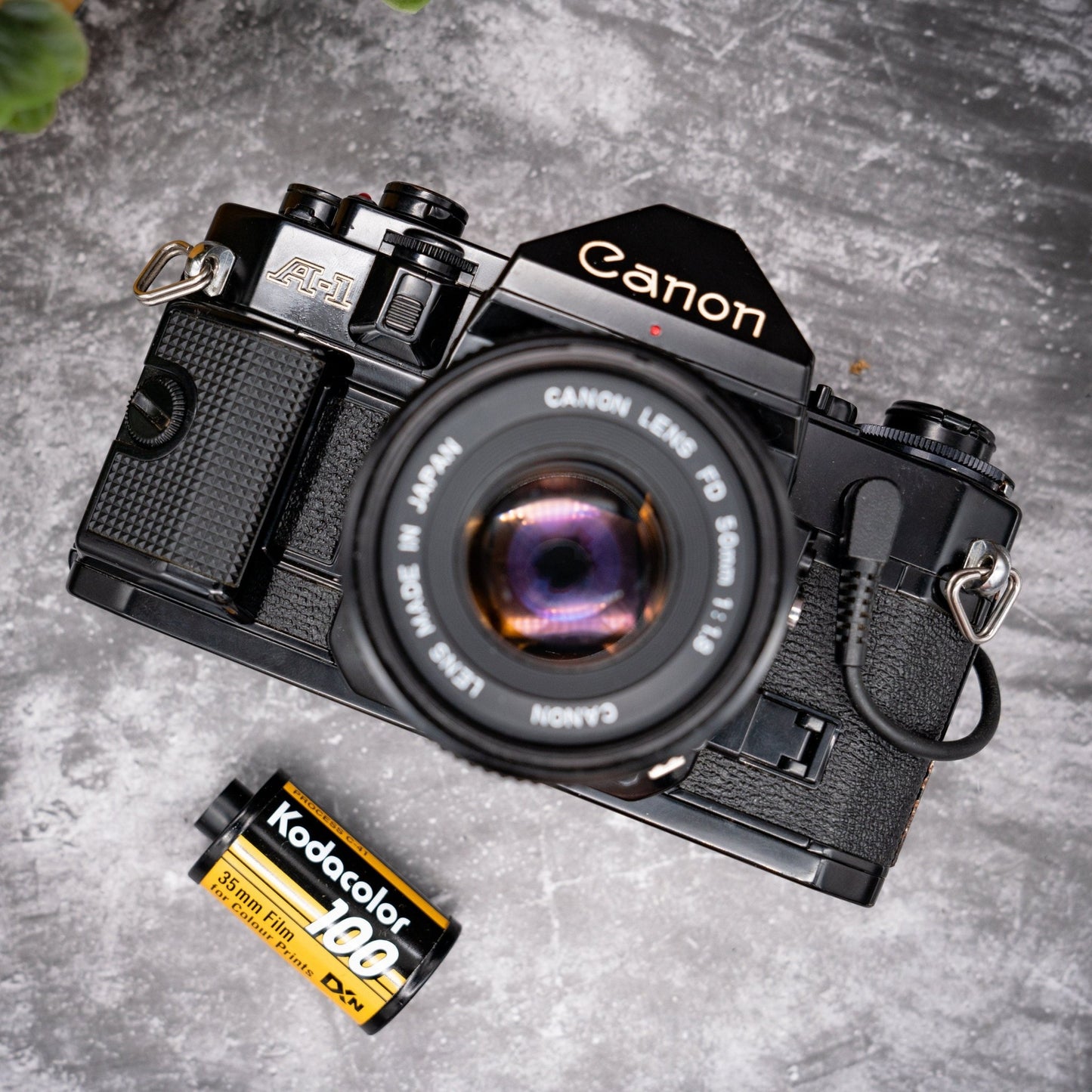 35mm Film Camera Kit | Canon A-1 + 50mm f/1.8 Lens, Roll Of Expired Film, Data Back - Expired Film Club