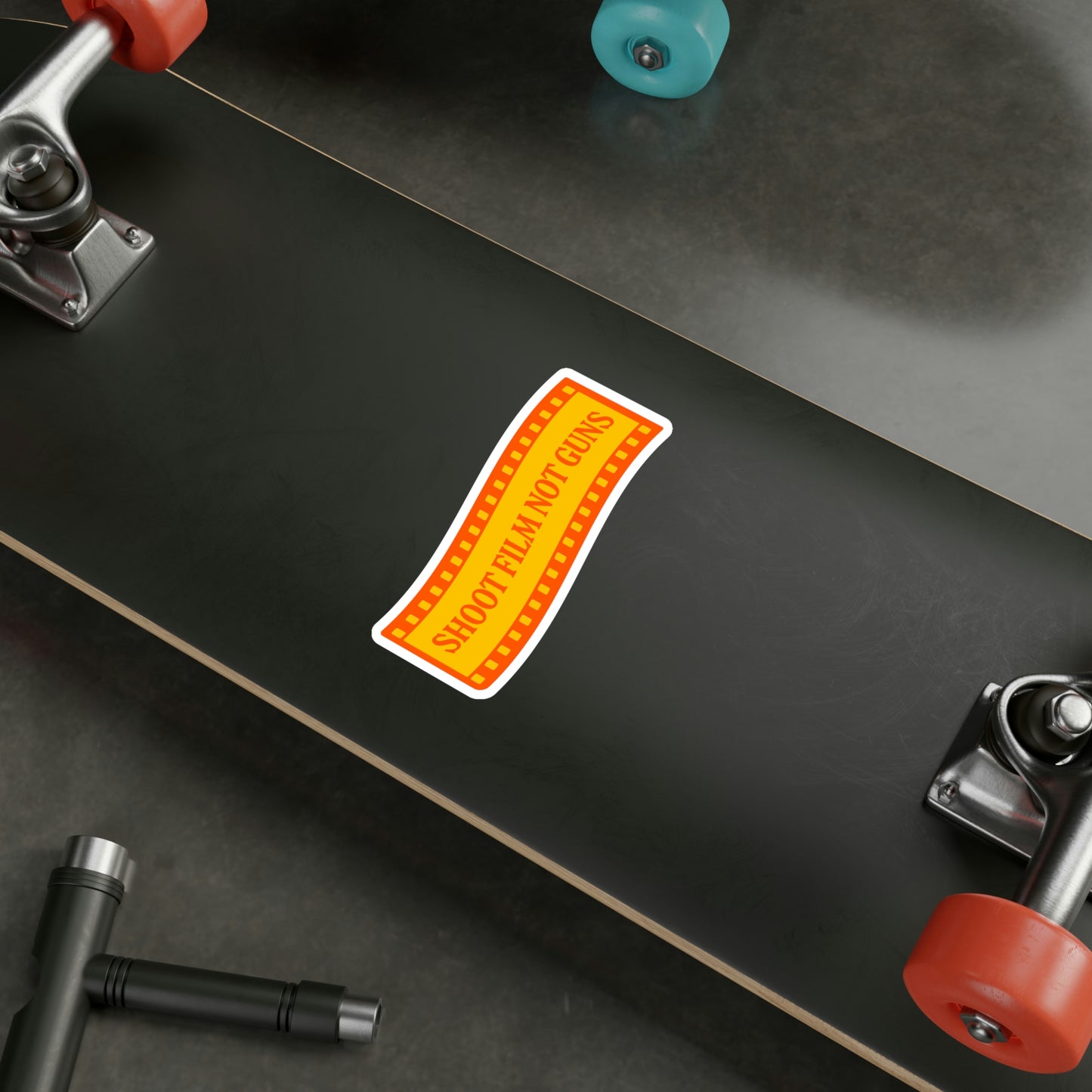Film Photography Vinyl Sticker - 'Shoot Film Not Guns'