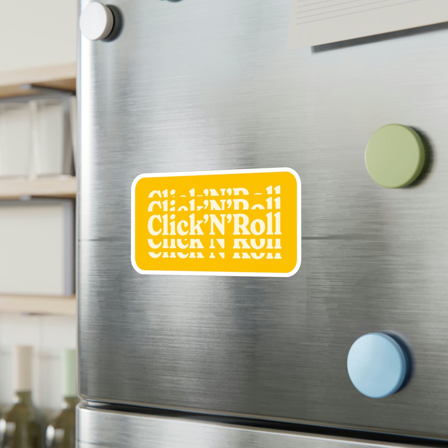 Film Photography Vinyl Sticker - 'Click 'N' Roll' - Yellow