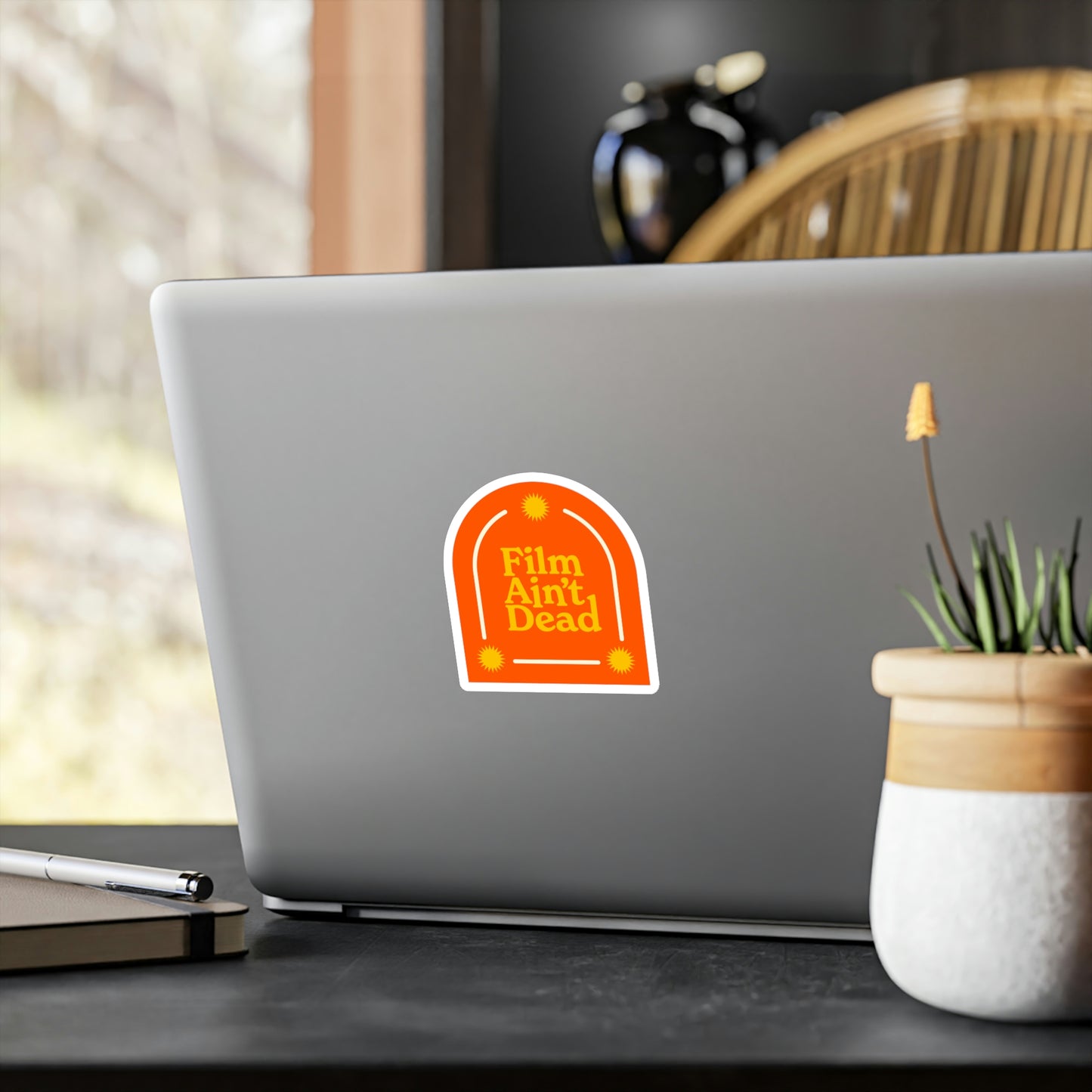 Film Photography Vinyl Sticker - 'Film Ain't Dead' - Orange
