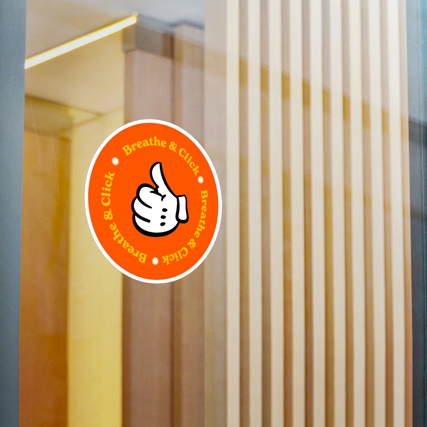 Film Photography Vinyl Sticker - 'Breathe & Click' - Orange