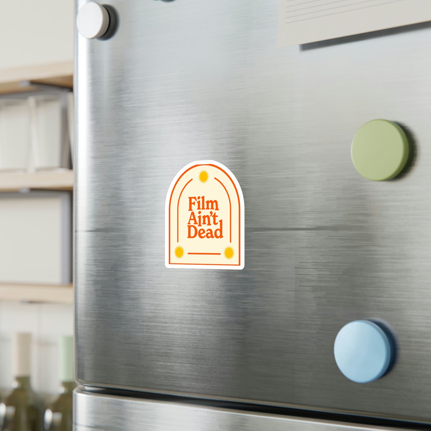 Film Photography Vinyl Sticker - 'Film Ain't Dead' - White