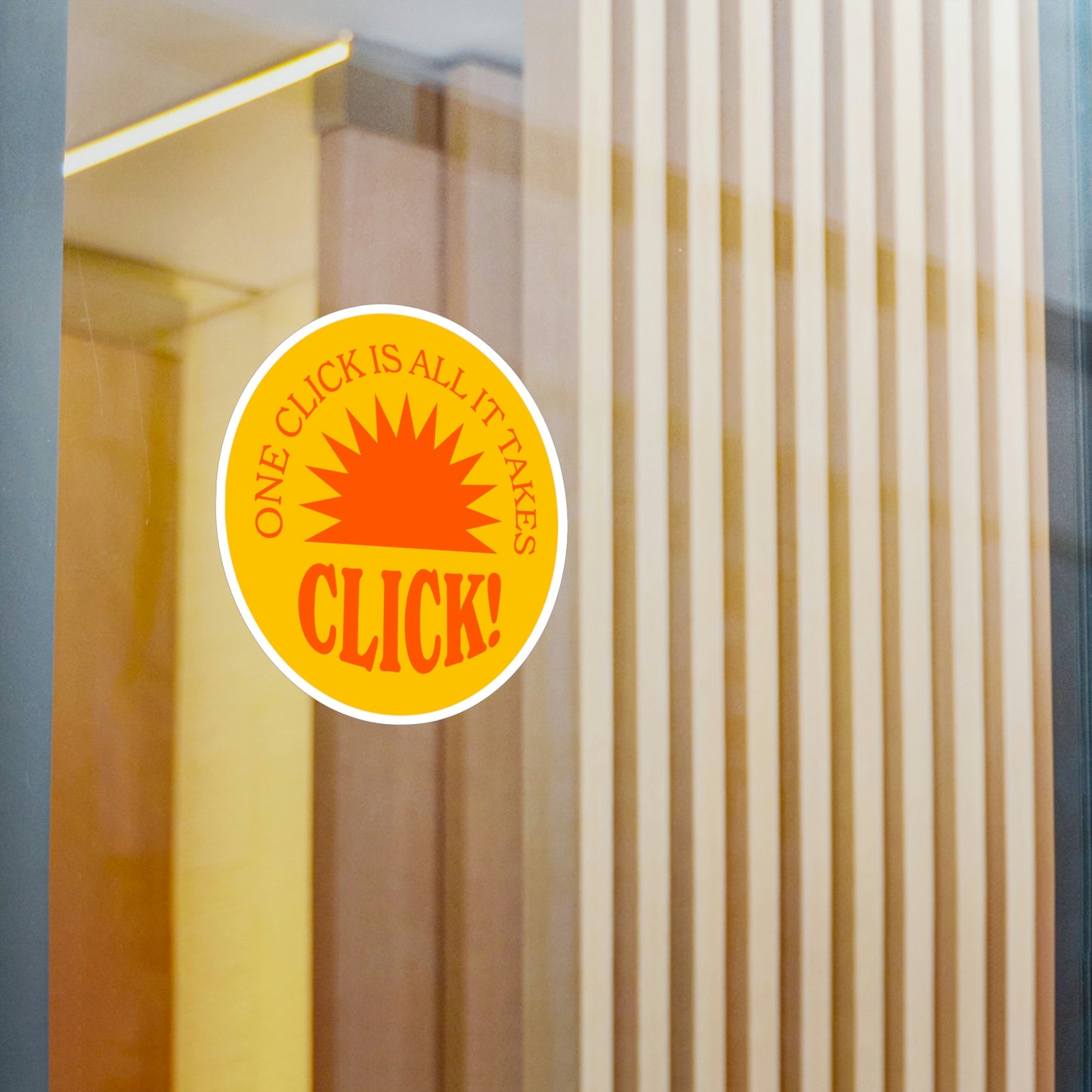 Film Photography Vinyl Sticker - 'One Click Is All It Takes' - Yellow