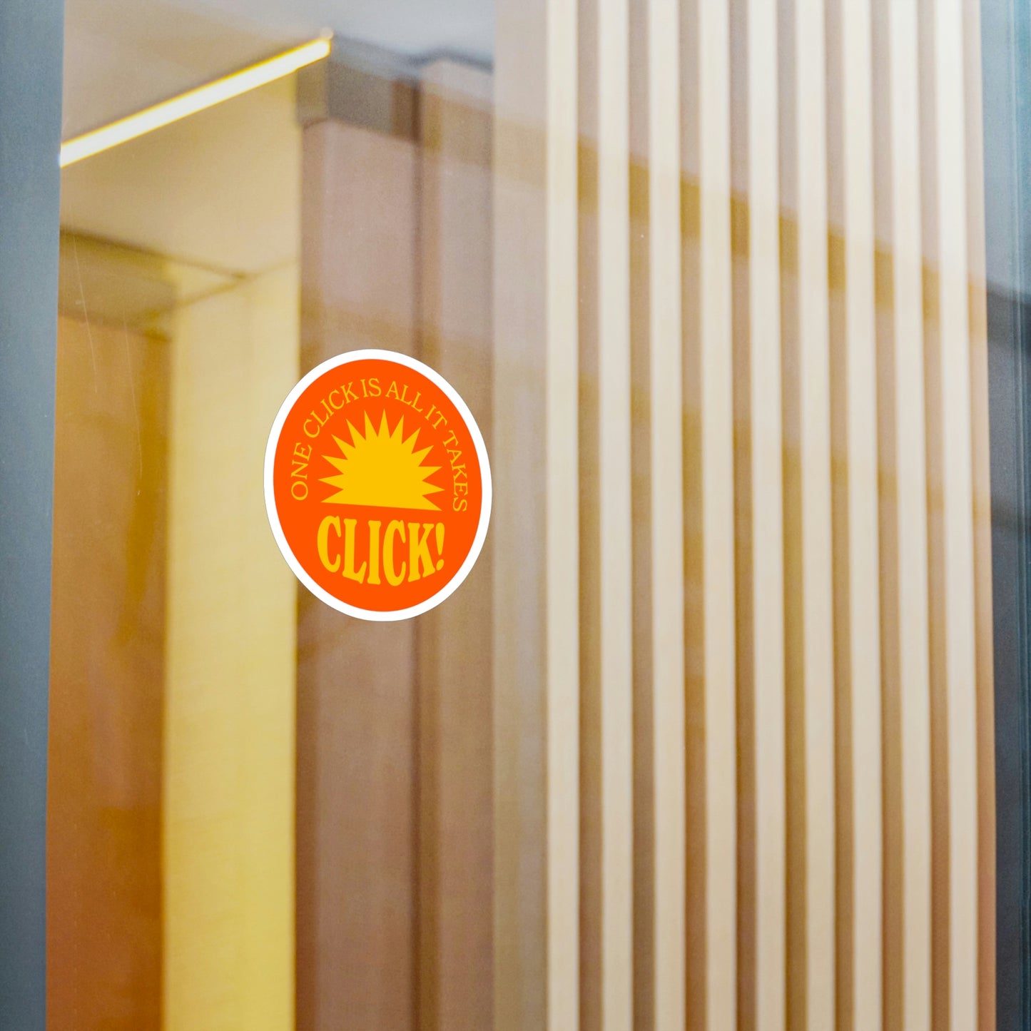 Film Photography Vinyl Sticker - 'One Click Is All It Takes' - Orange