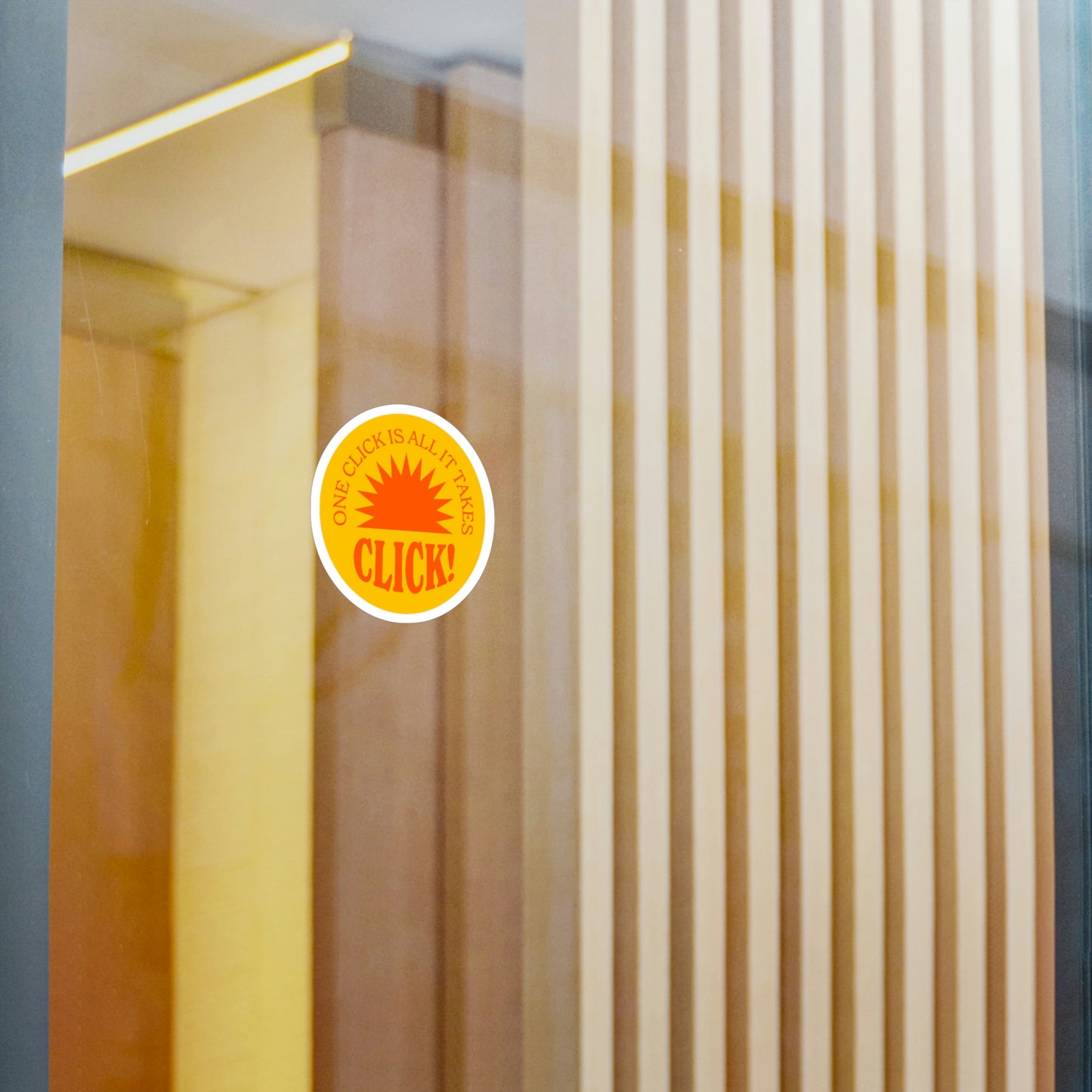 Film Photography Vinyl Sticker - 'One Click Is All It Takes' - Yellow