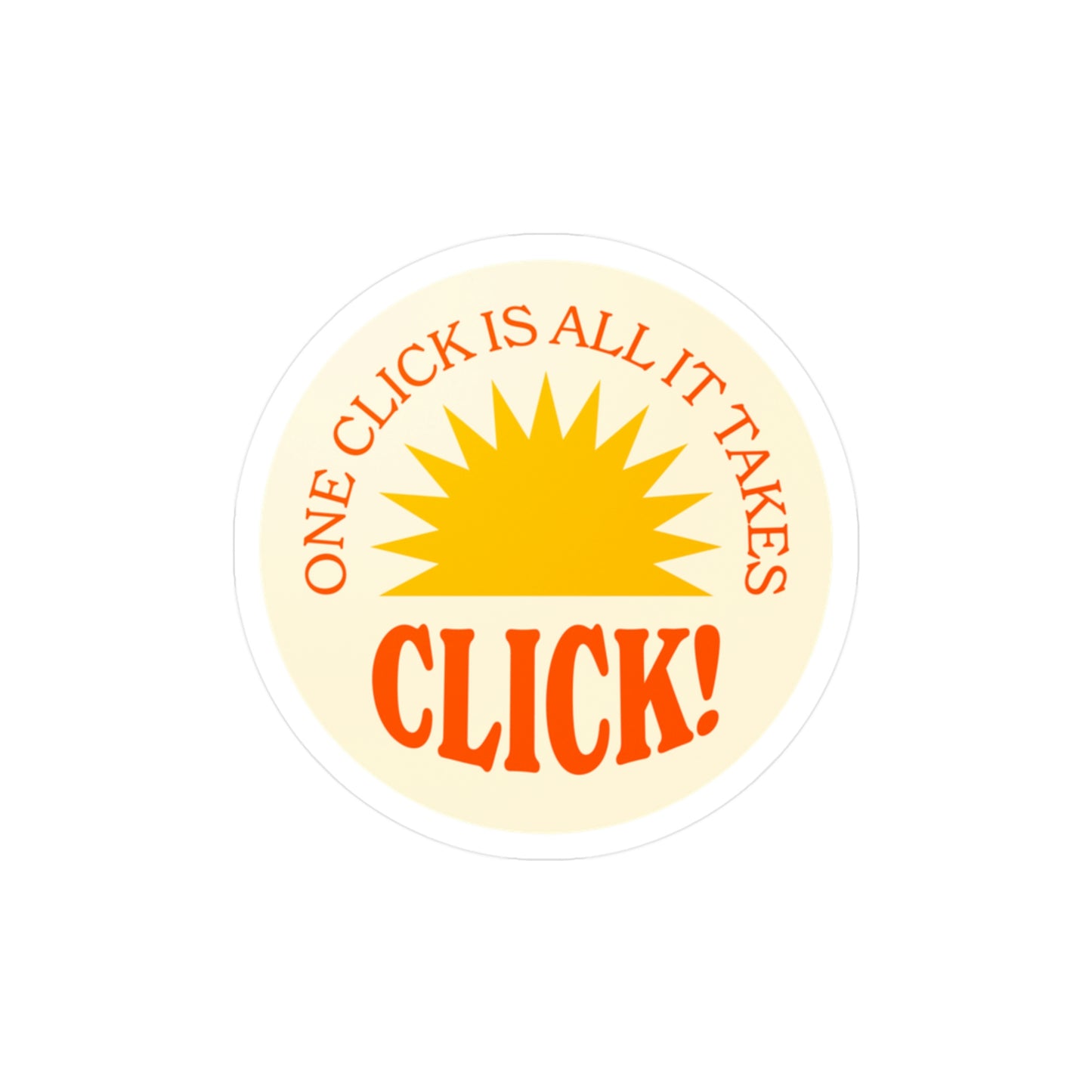 Film Photography Vinyl Sticker - 'One Click Is All It Takes' - White