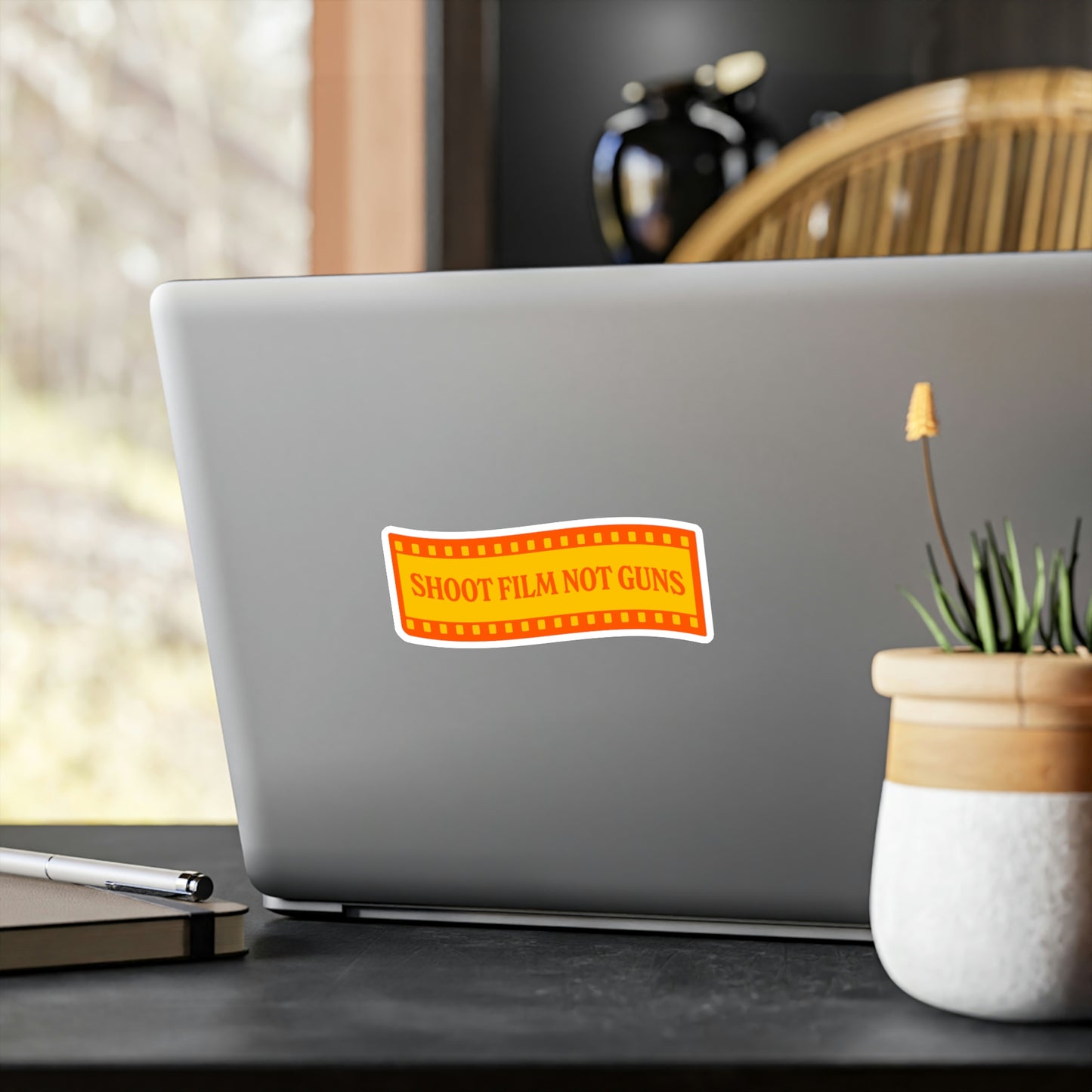 Film Photography Vinyl Sticker - 'Shoot Film Not Guns'