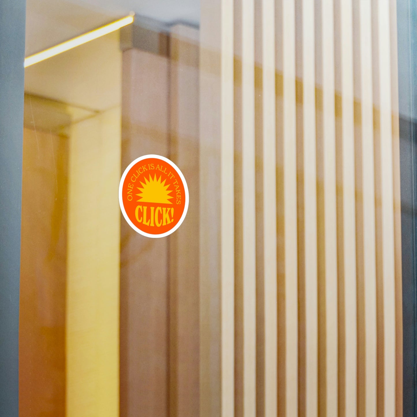 Film Photography Vinyl Sticker - 'One Click Is All It Takes' - Orange