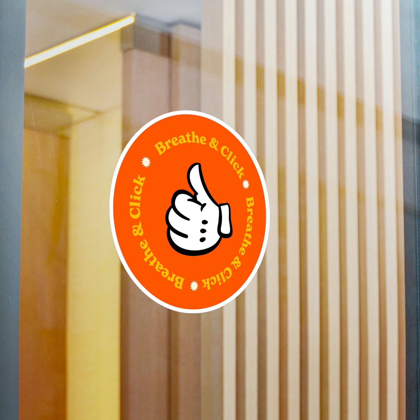 Film Photography Vinyl Sticker - 'Breathe & Click' - Orange