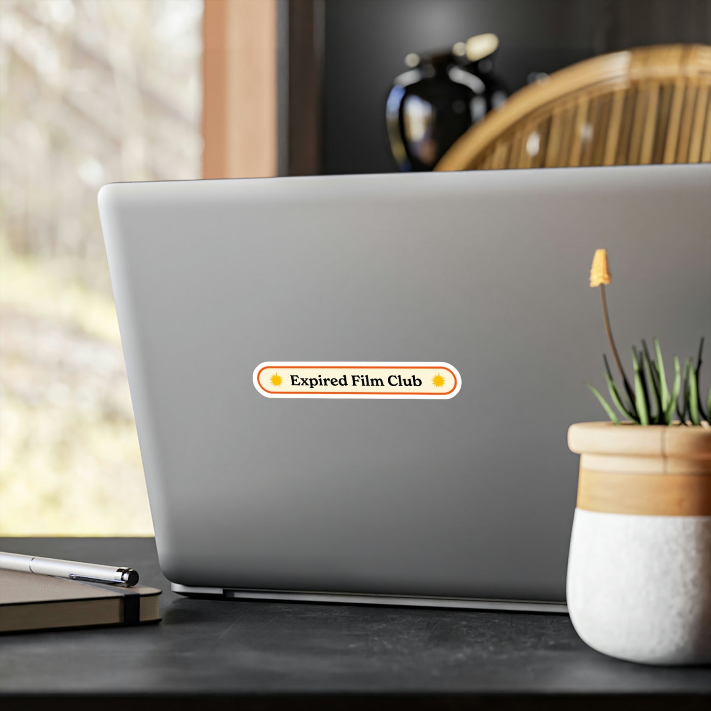 Film Photography Vinyl Sticker - Expired Film Club Vintage Nameplate - White