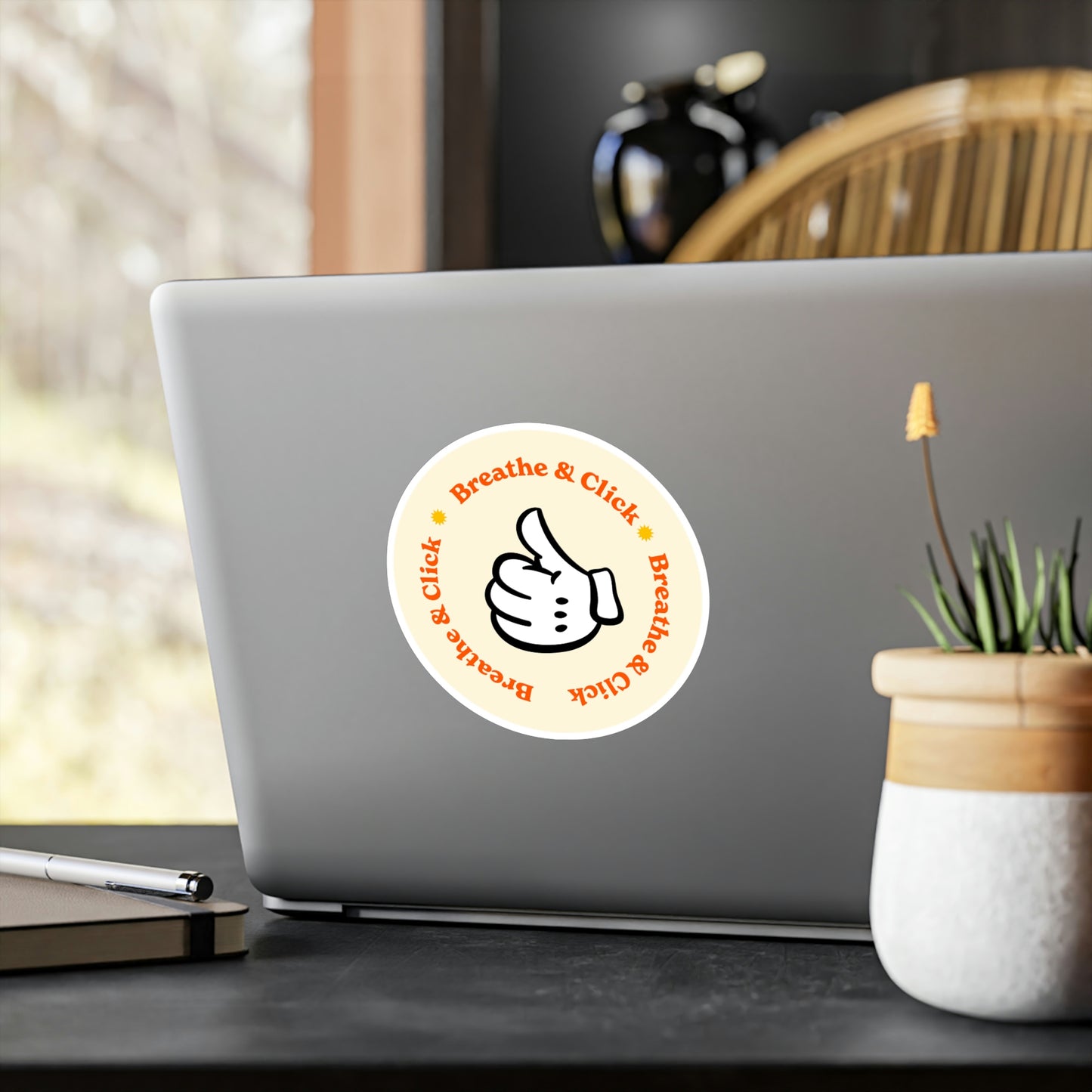 Film Photography Vinyl Sticker - 'Breathe & Click' - White