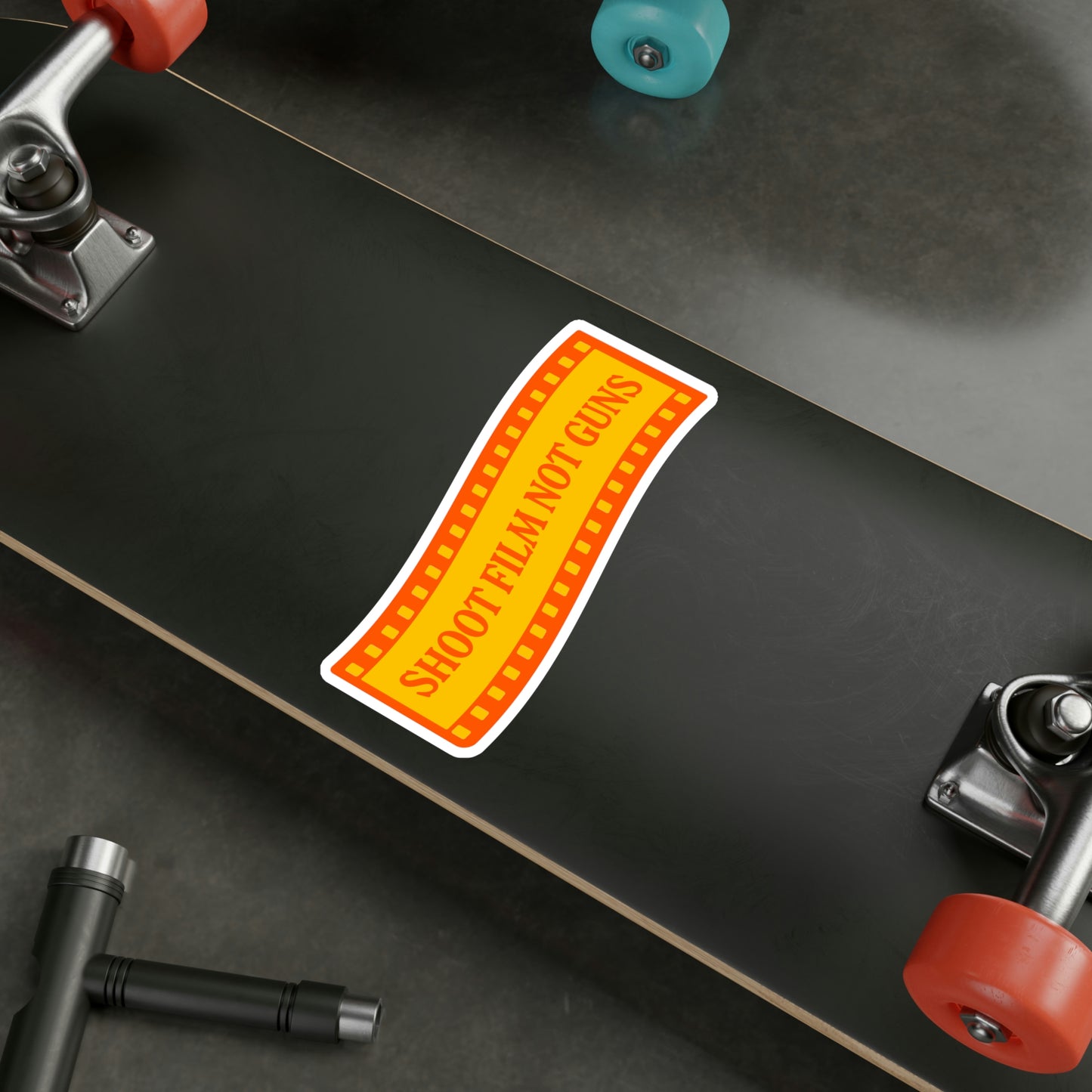 Film Photography Vinyl Sticker - 'Shoot Film Not Guns'