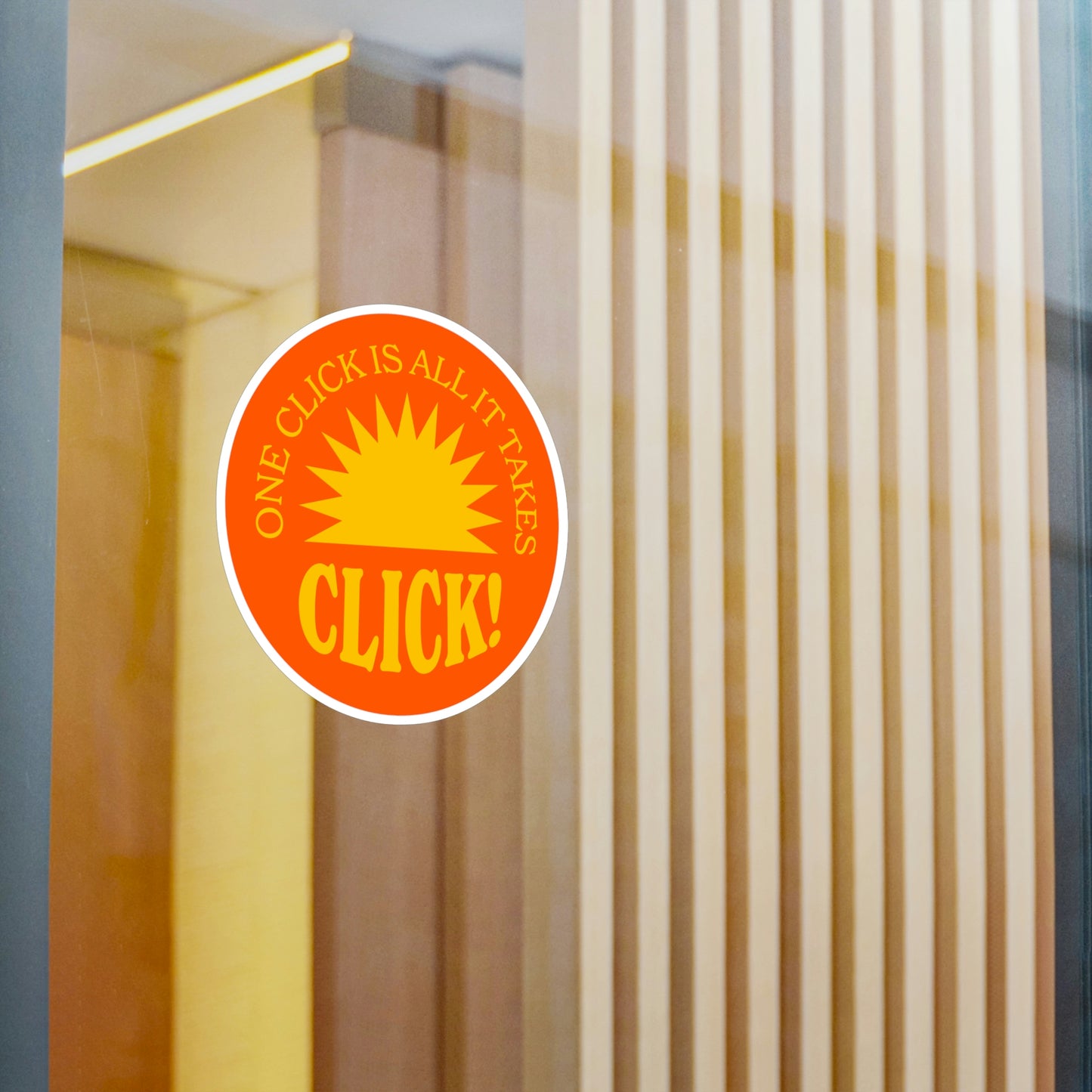 Film Photography Vinyl Sticker - 'One Click Is All It Takes' - Orange
