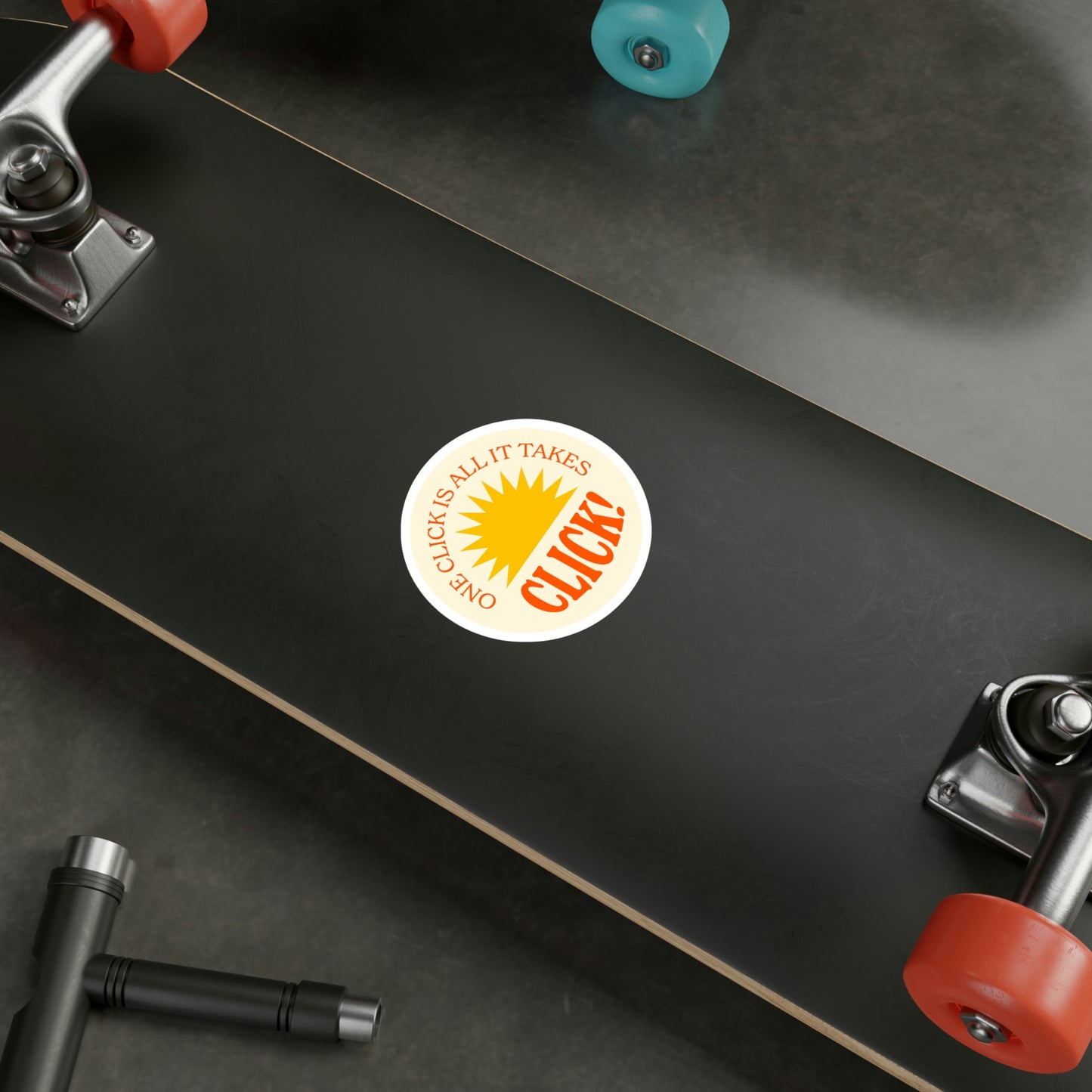 Film Photography Vinyl Sticker - 'One Click Is All It Takes' - White
