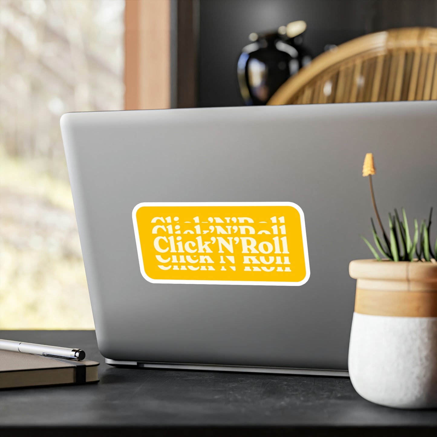 Film Photography Vinyl Sticker - 'Click 'N' Roll' - Yellow