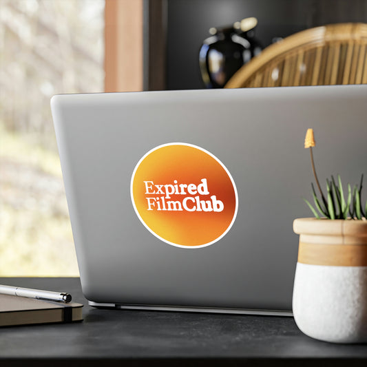 Film Photography Vinyl Sticker - Expired Film Club - Gradient White Logo