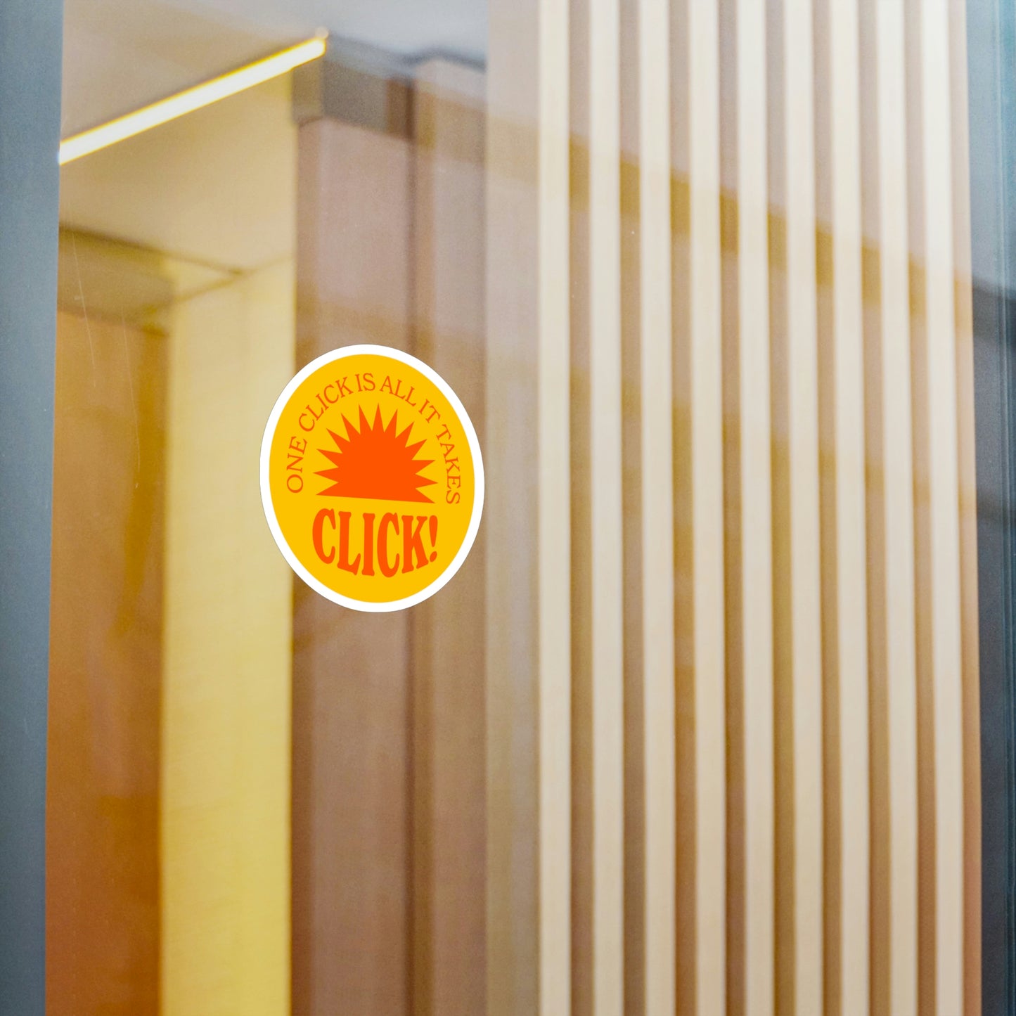 Film Photography Vinyl Sticker - 'One Click Is All It Takes' - Yellow