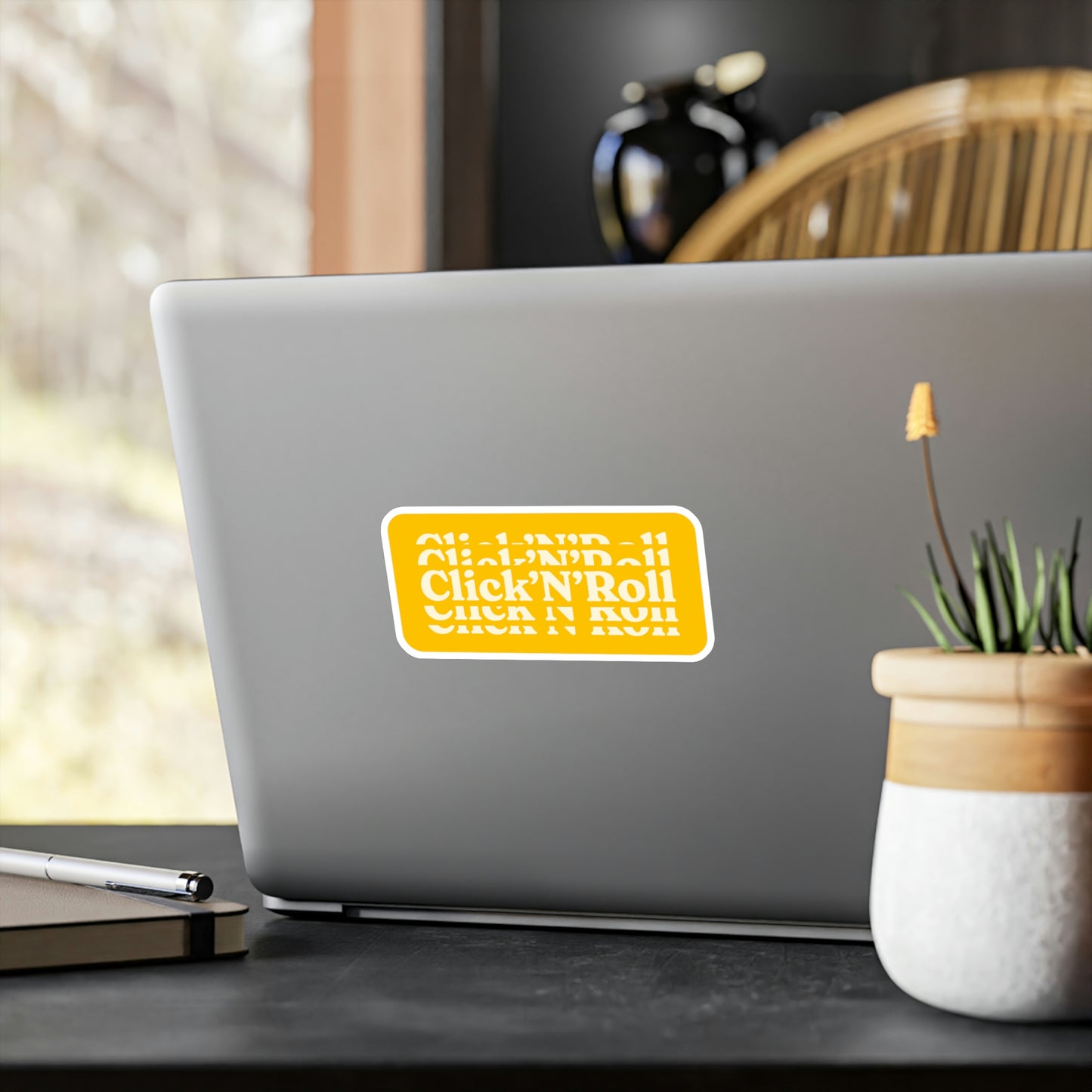 Film Photography Vinyl Sticker - 'Click 'N' Roll' - Yellow