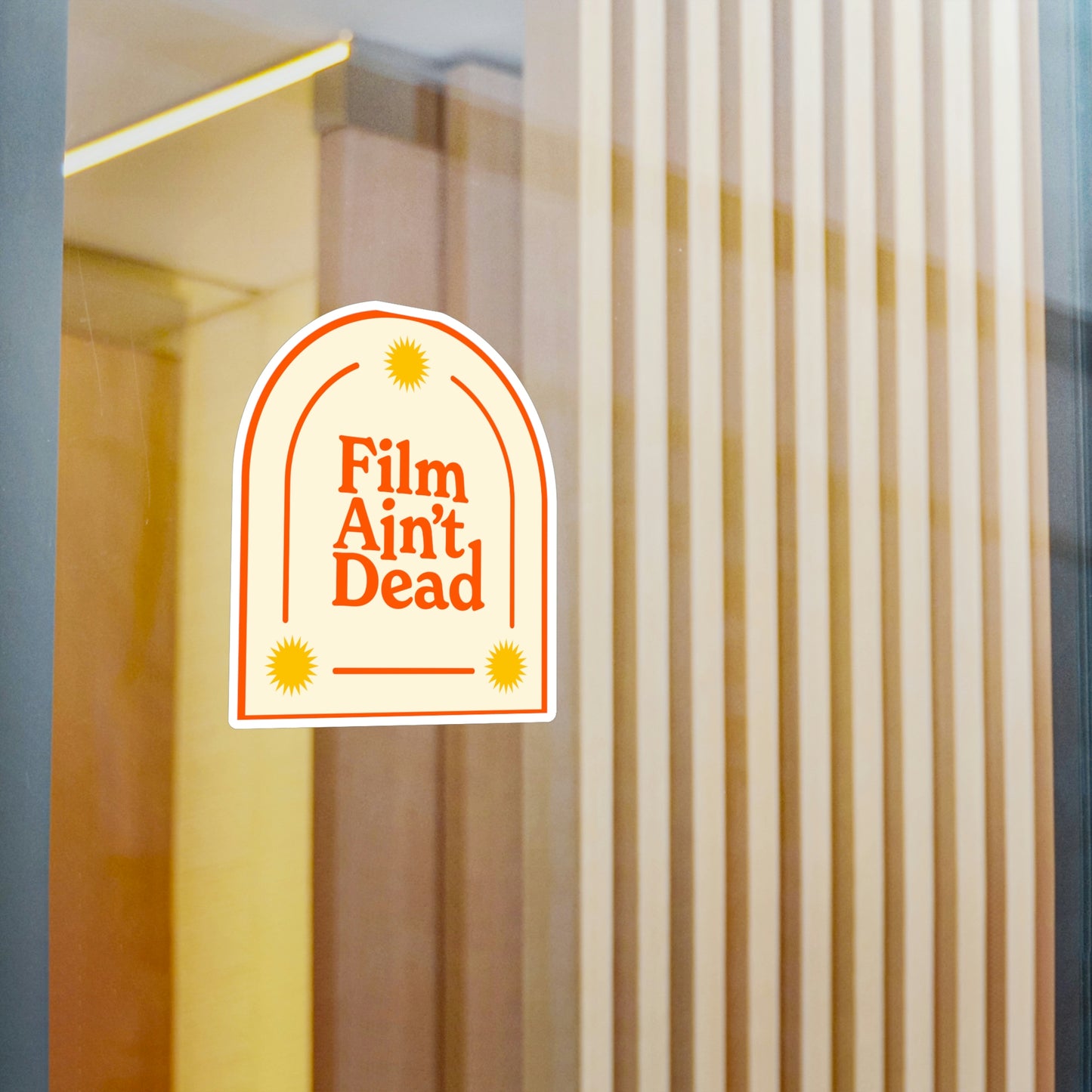Film Photography Vinyl Sticker - 'Film Ain't Dead' - White