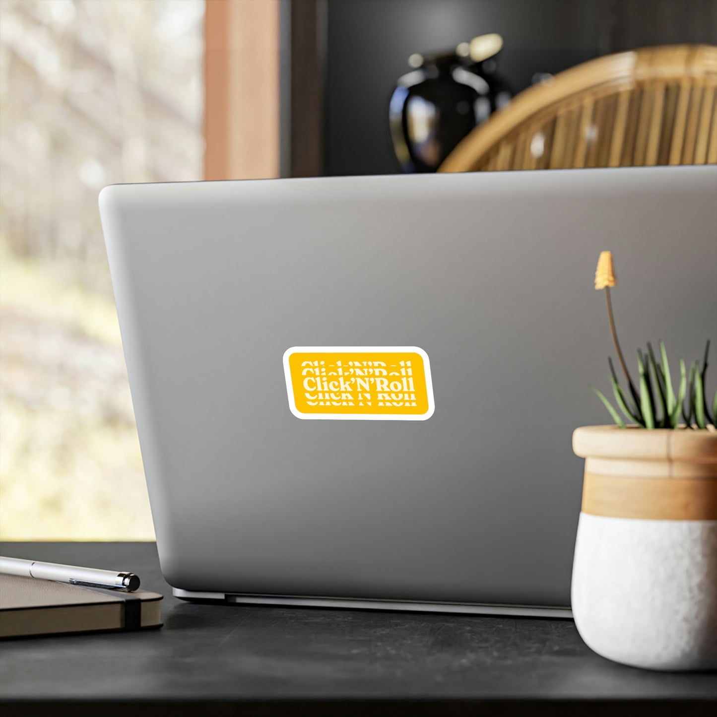 Film Photography Vinyl Sticker - 'Click 'N' Roll' - Yellow