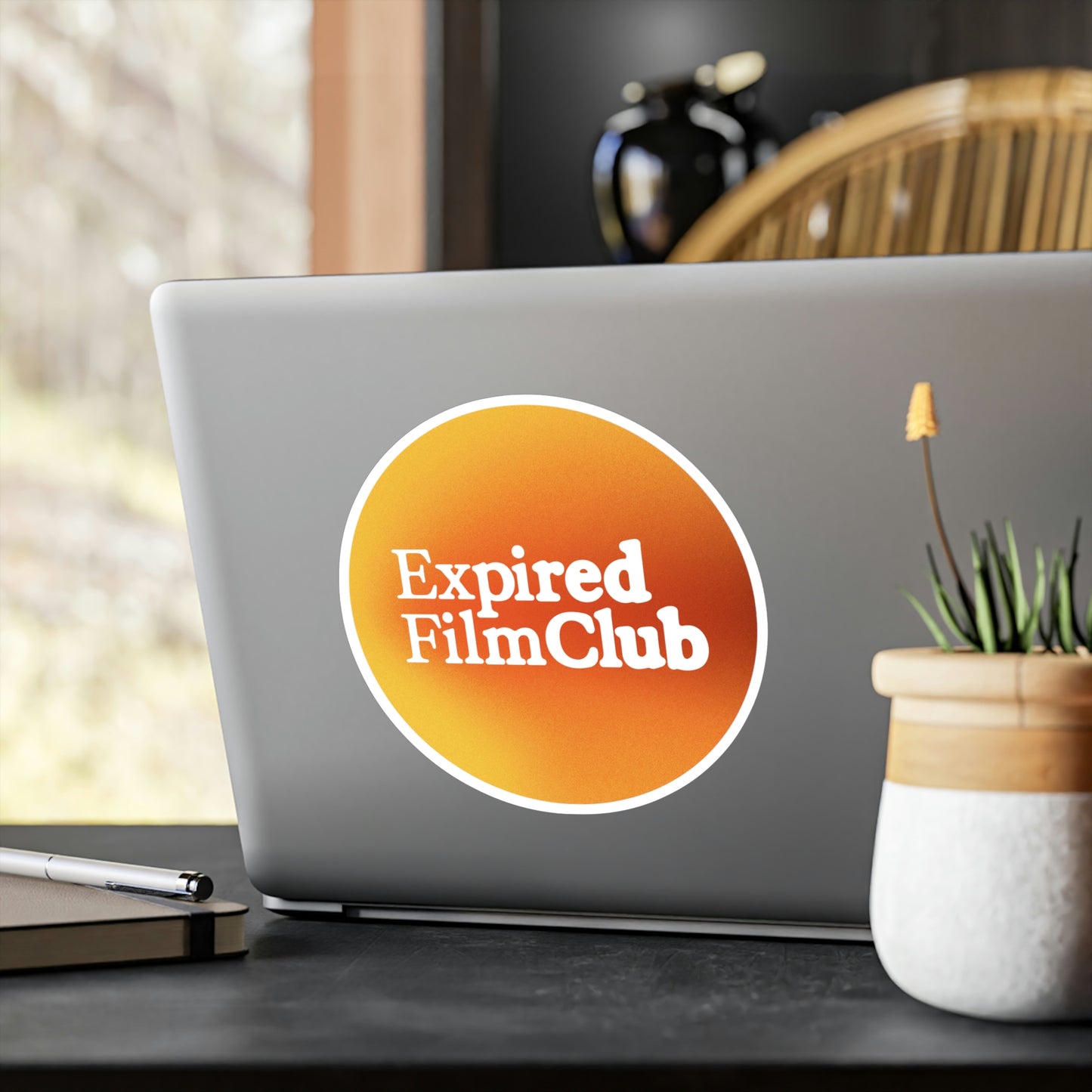 Film Photography Vinyl Sticker - Expired Film Club - Gradient White Logo
