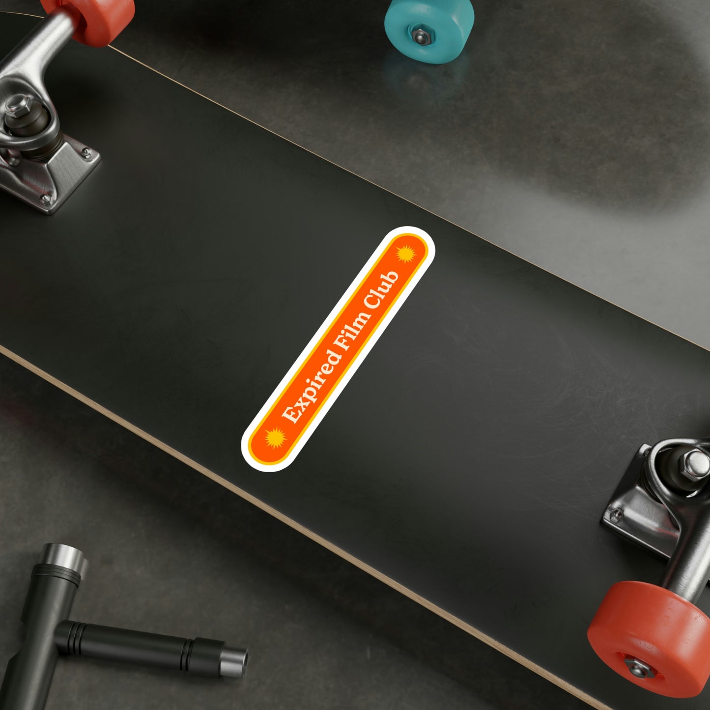 Film Photography Vinyl Sticker - Expired Film Club Vintage Nameplate - Orange