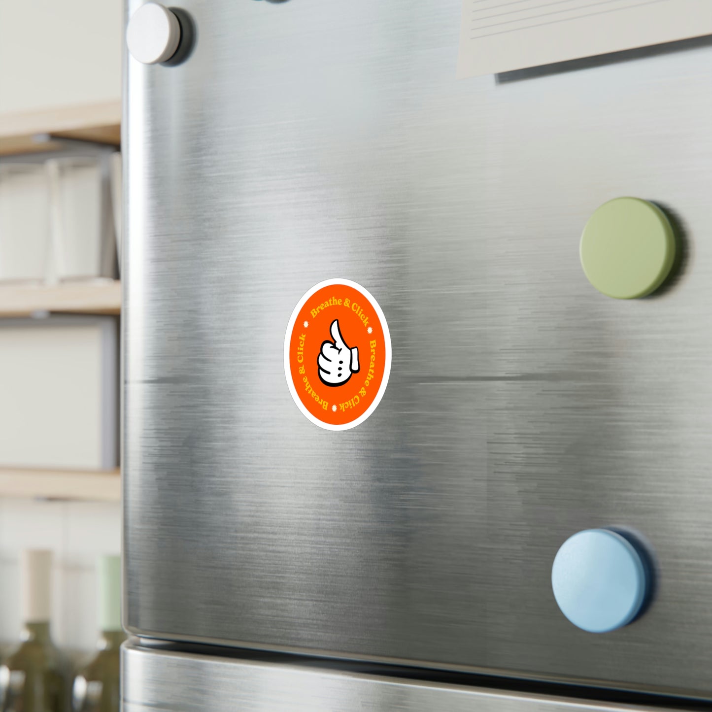 Film Photography Vinyl Sticker - 'Breathe & Click' - Orange