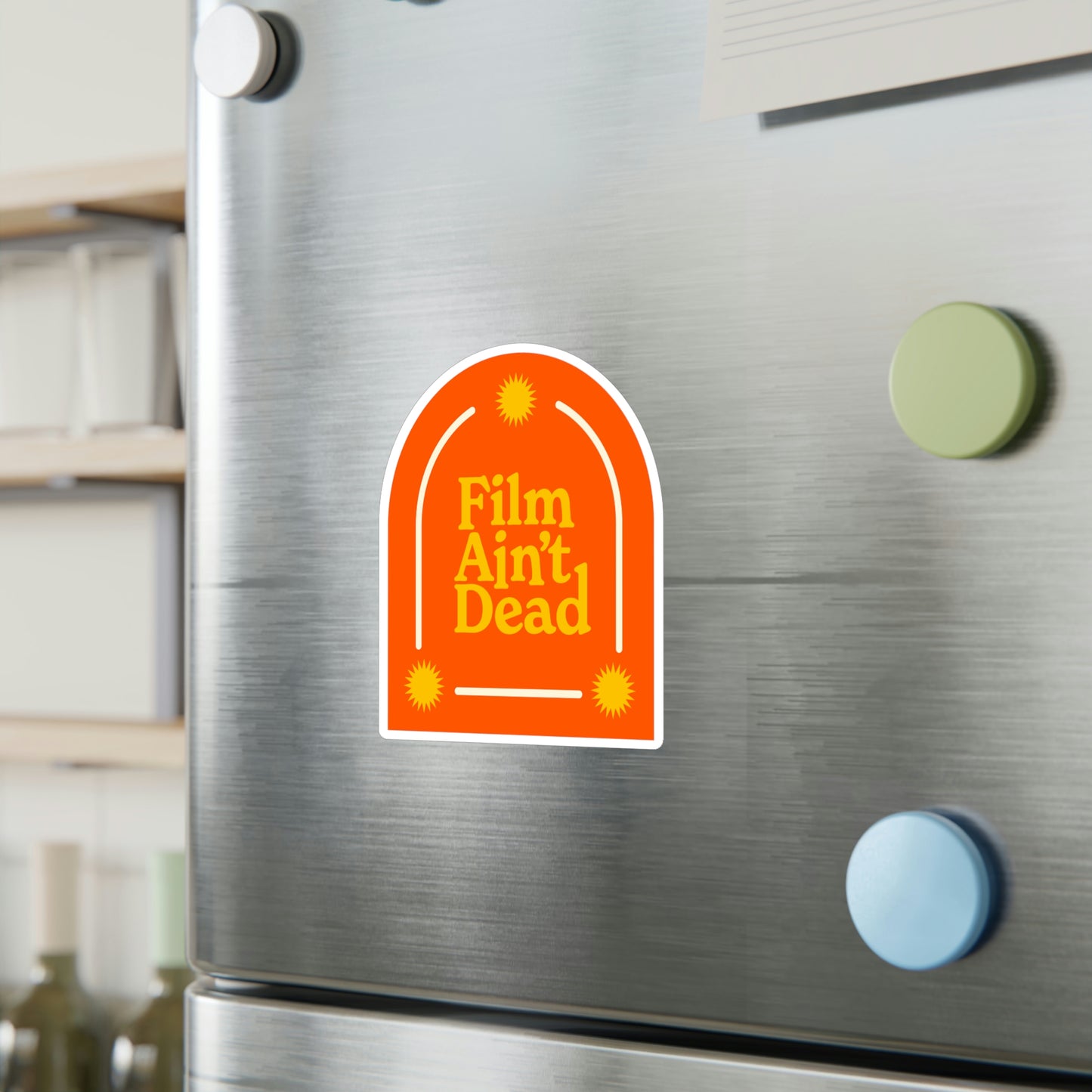 Film Photography Vinyl Sticker - 'Film Ain't Dead' - Orange